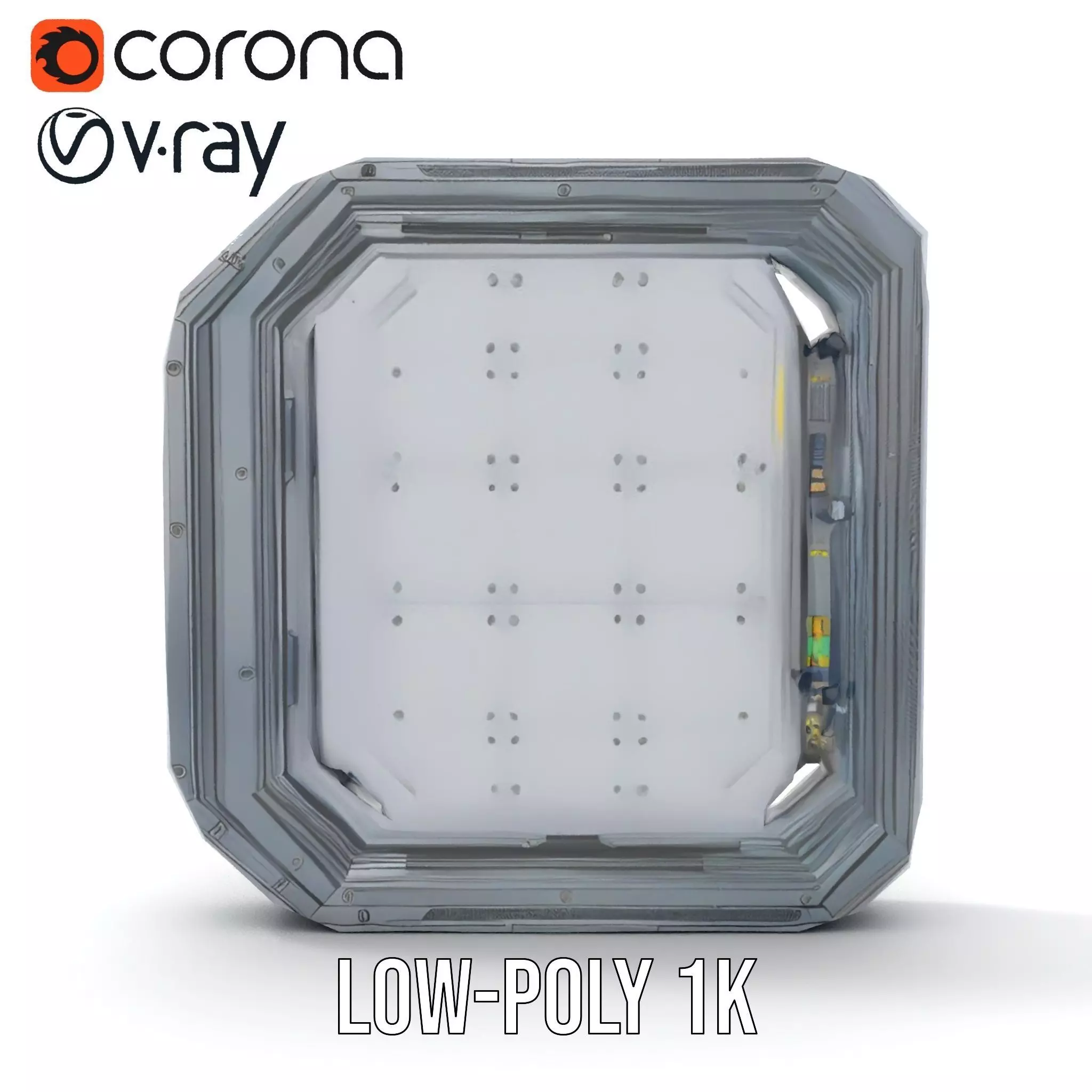 Futuristic Steel Door model pack Low-poly 3D model_14