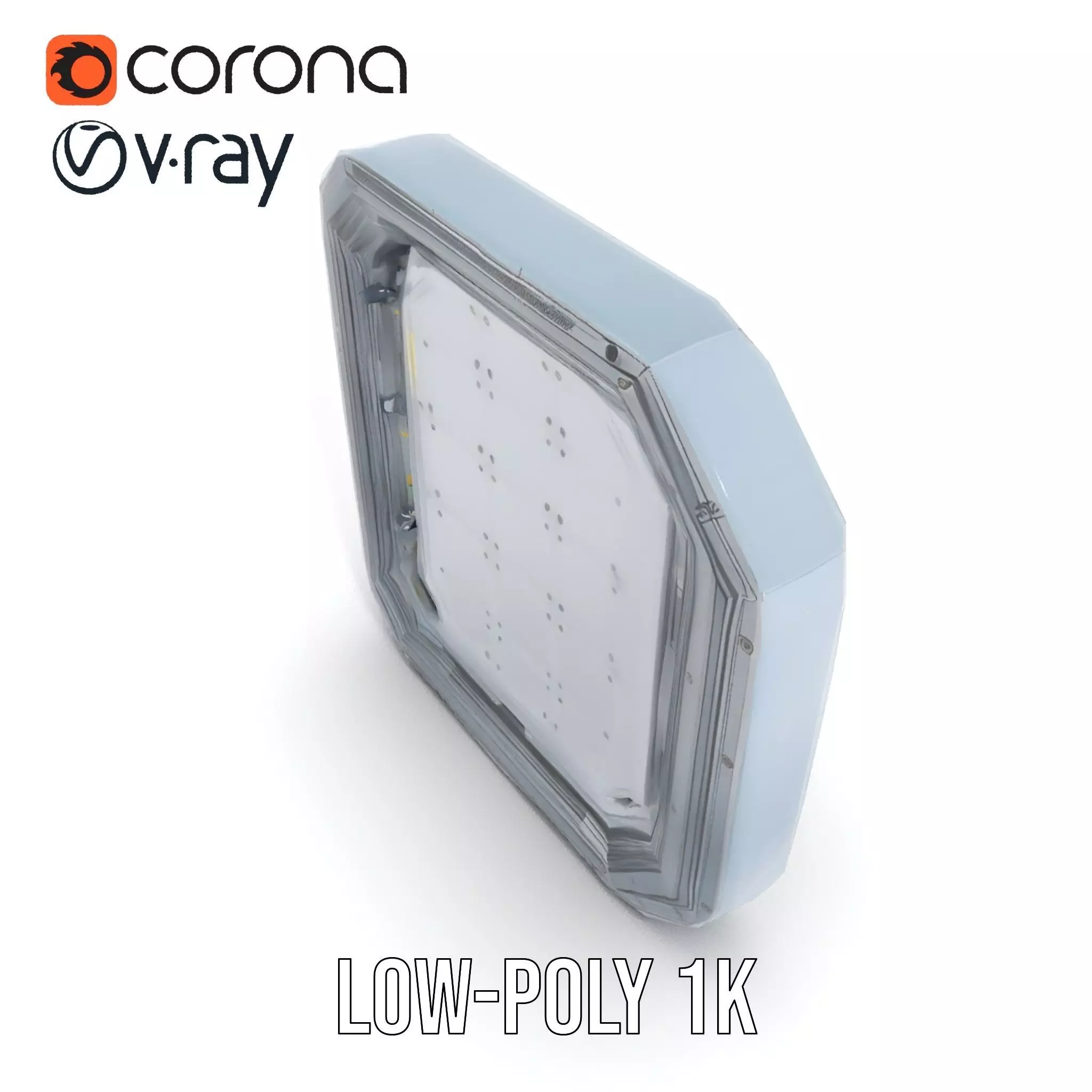 Futuristic Steel Door model pack Low-poly 3D model_23