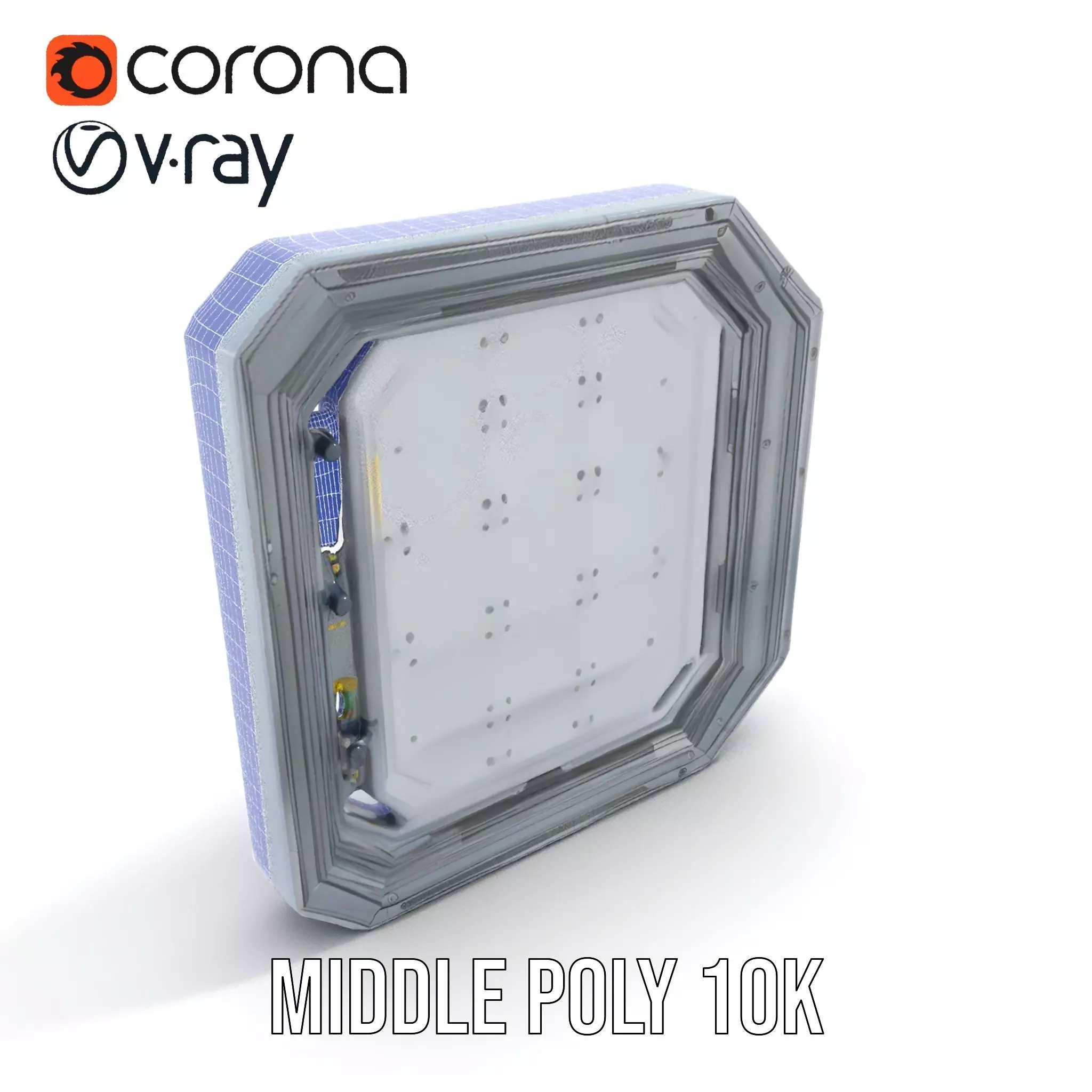 Futuristic Steel Door model pack Low-poly 3D model_27