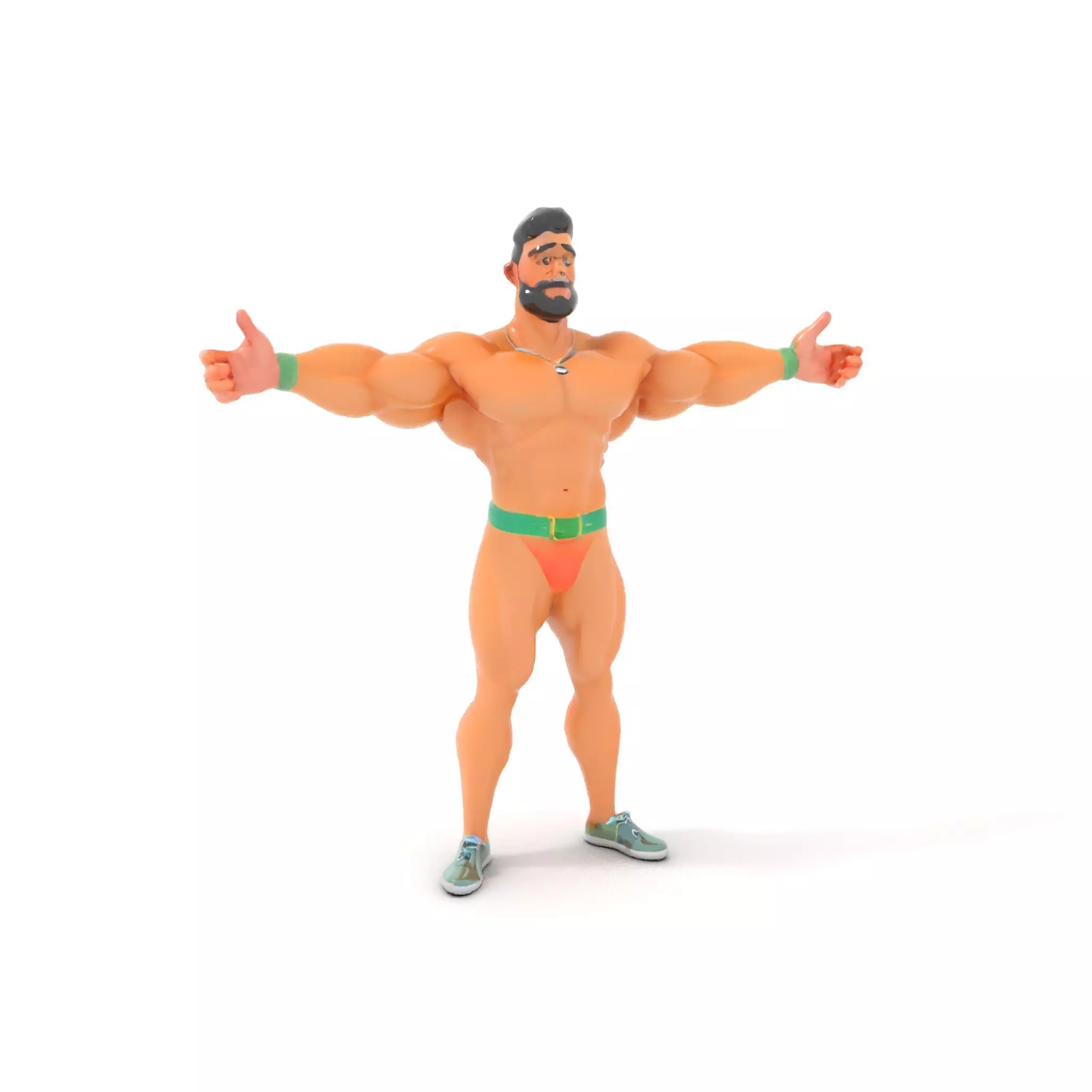 Muscle Hero Character model pack Low-poly 3D model_6