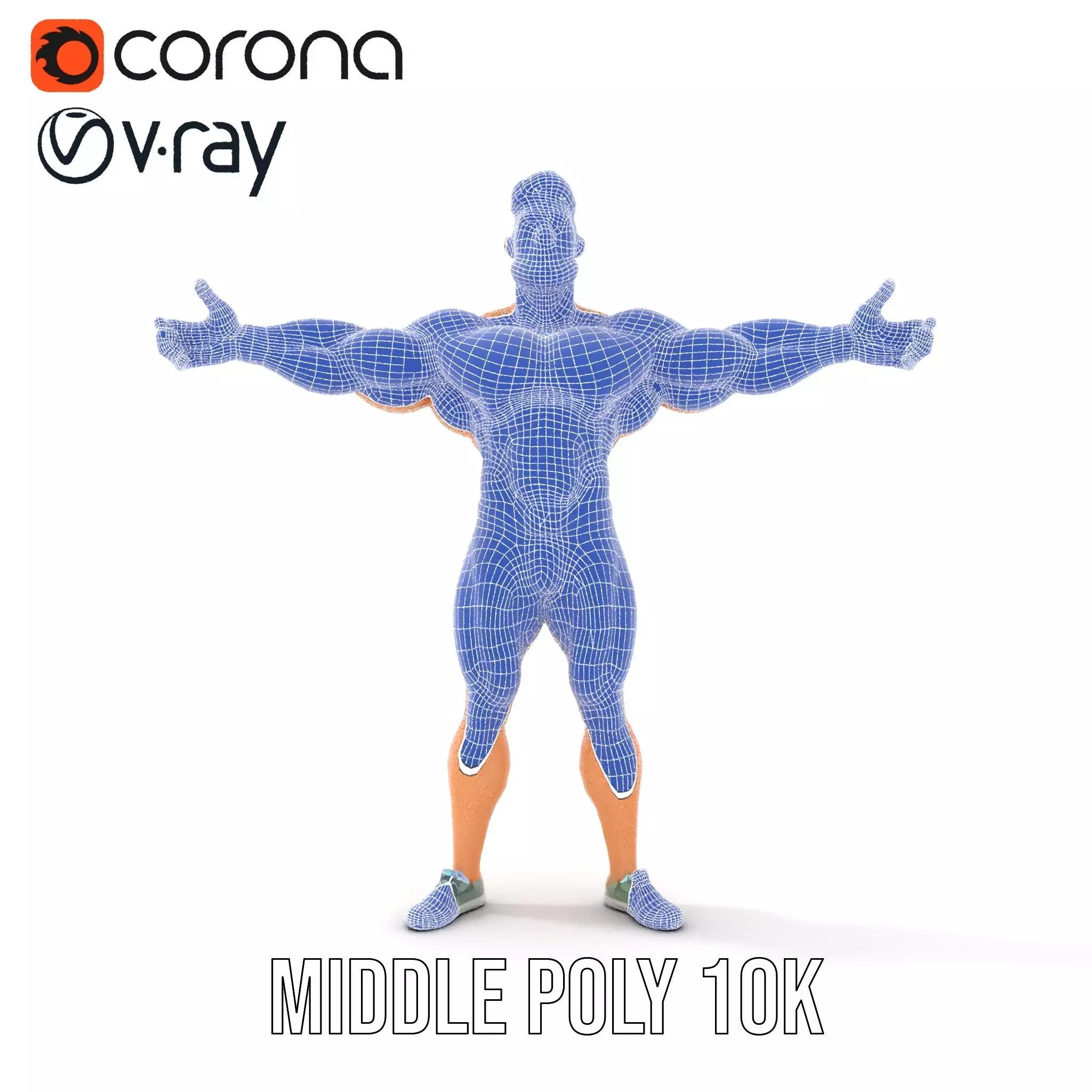 Muscle Hero Character model pack Low-poly 3D model_30