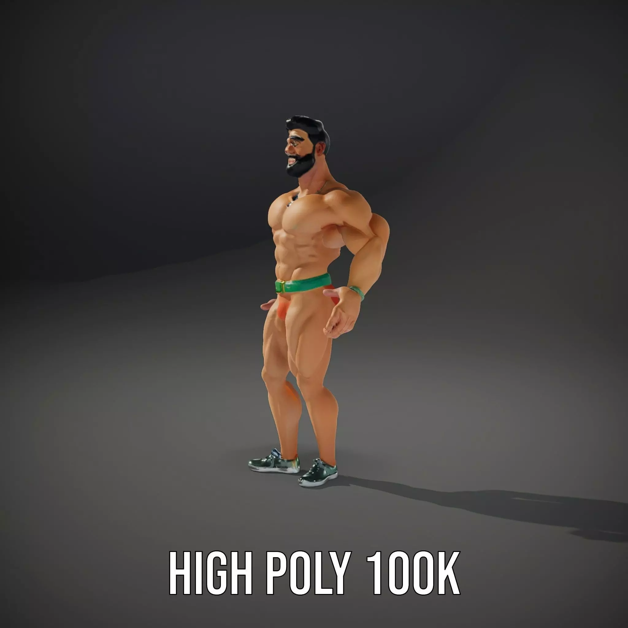 Muscle Hero Character model pack Low-poly 3D model_10