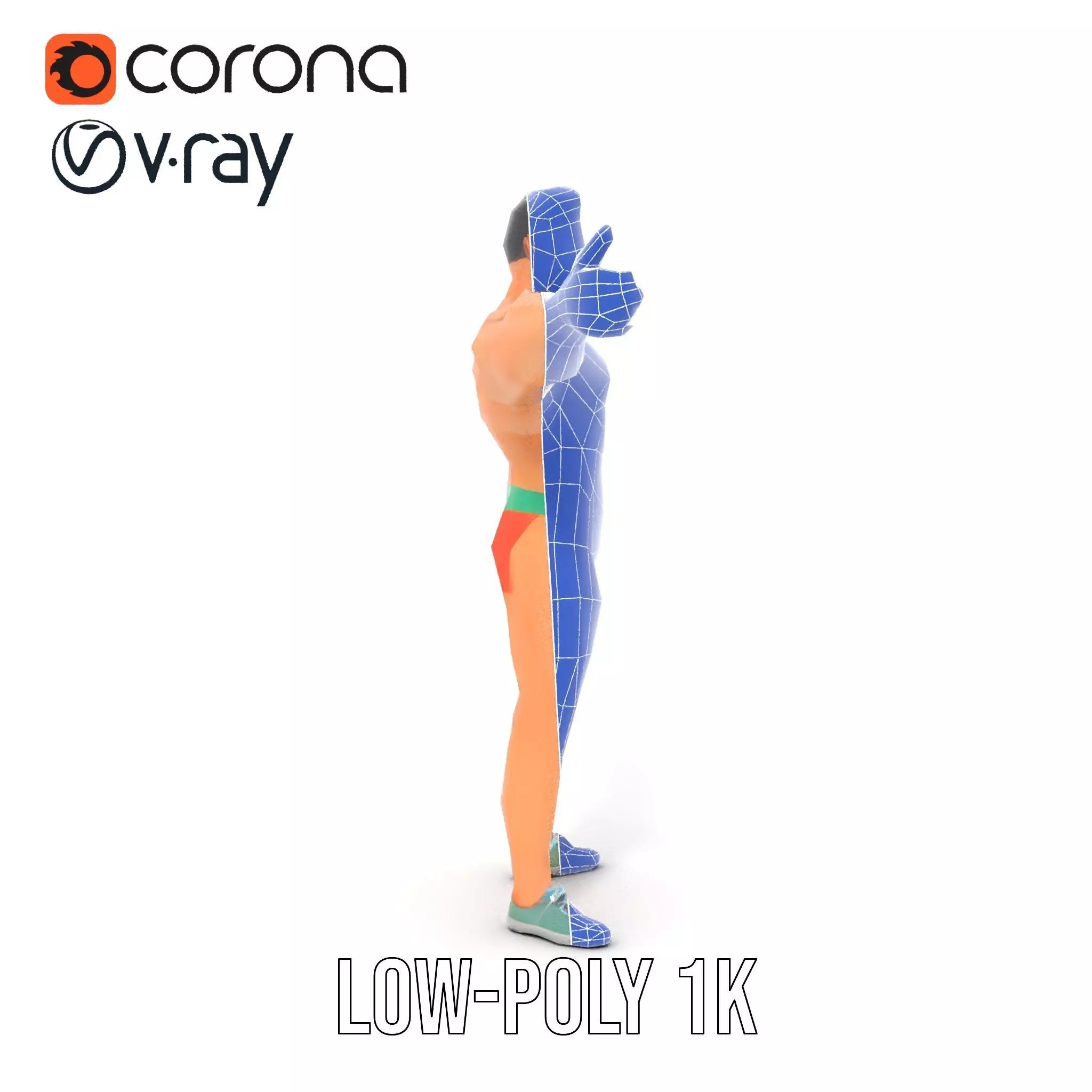 Muscle Hero Character model pack Low-poly 3D model_21