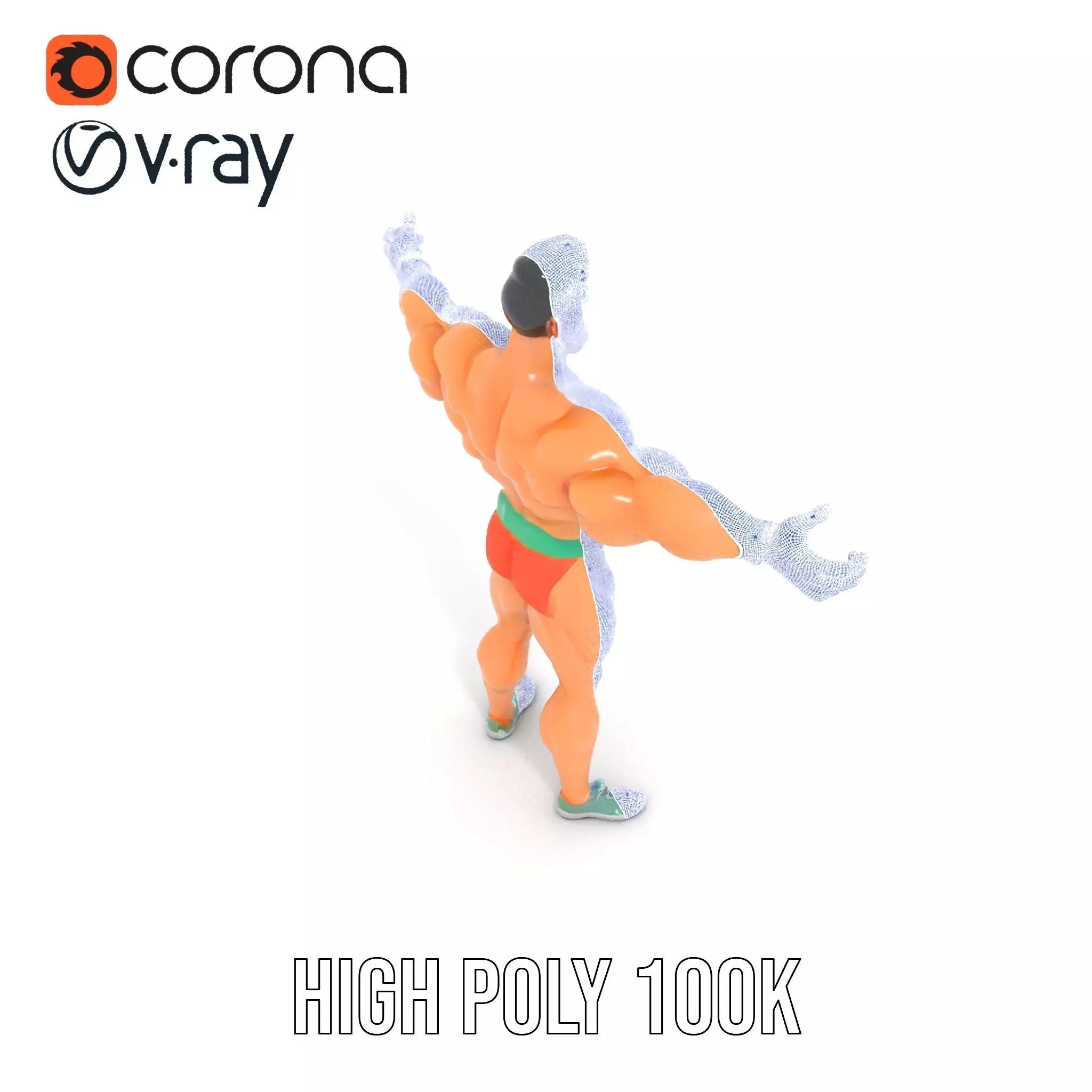 Muscle Hero Character model pack Low-poly 3D model_27