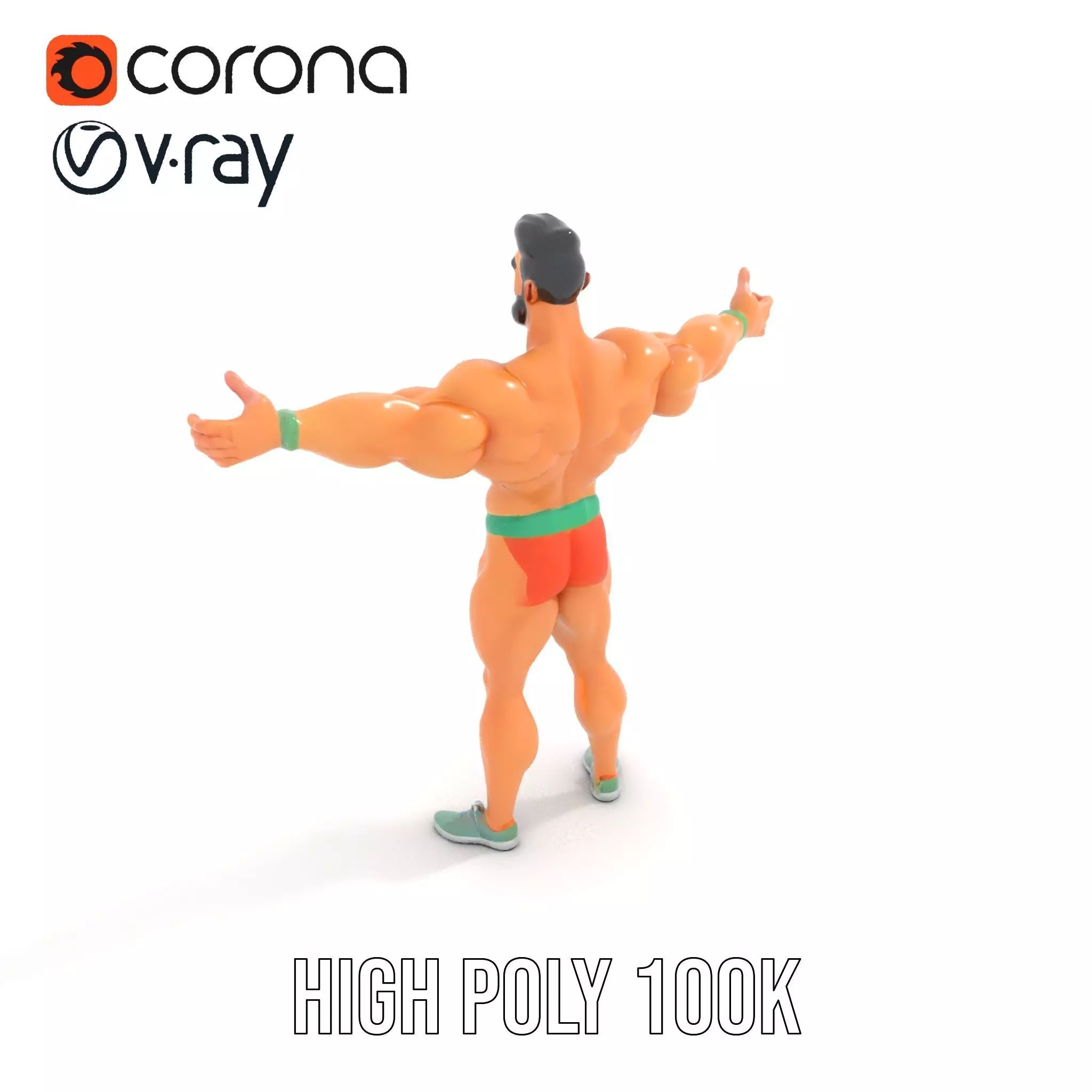 Muscle Hero Character model pack Low-poly 3D model_13