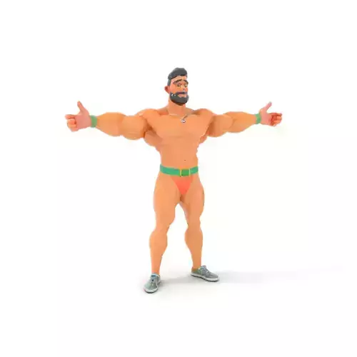 Muscle Hero Character model pack Low-poly 3D model