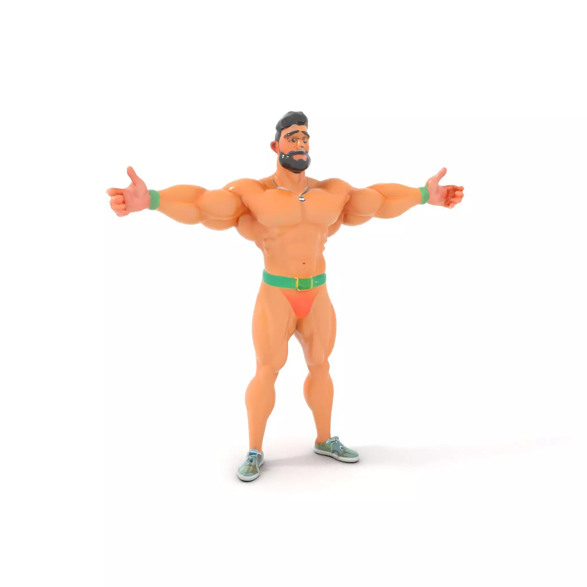 Muscle Hero Character model pack Low-poly 3D model_0
