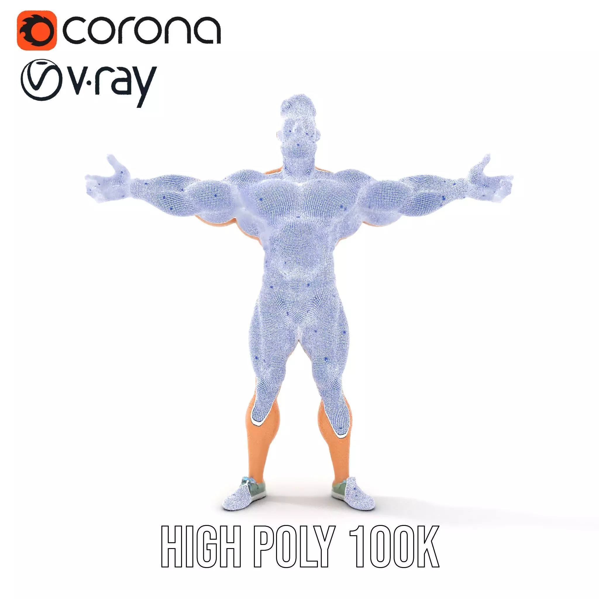 Muscle Hero Character model pack Low-poly 3D model_32