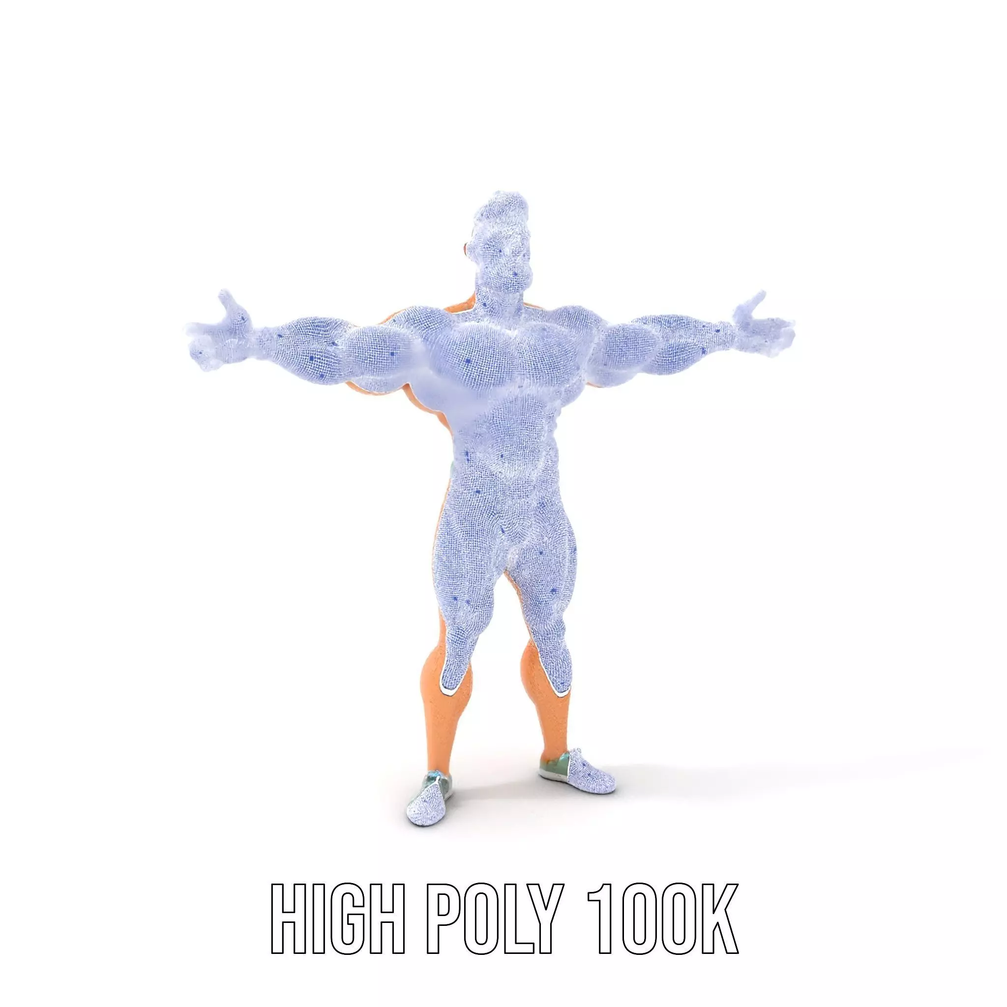 Muscle Hero Character model pack Low-poly 3D model_4