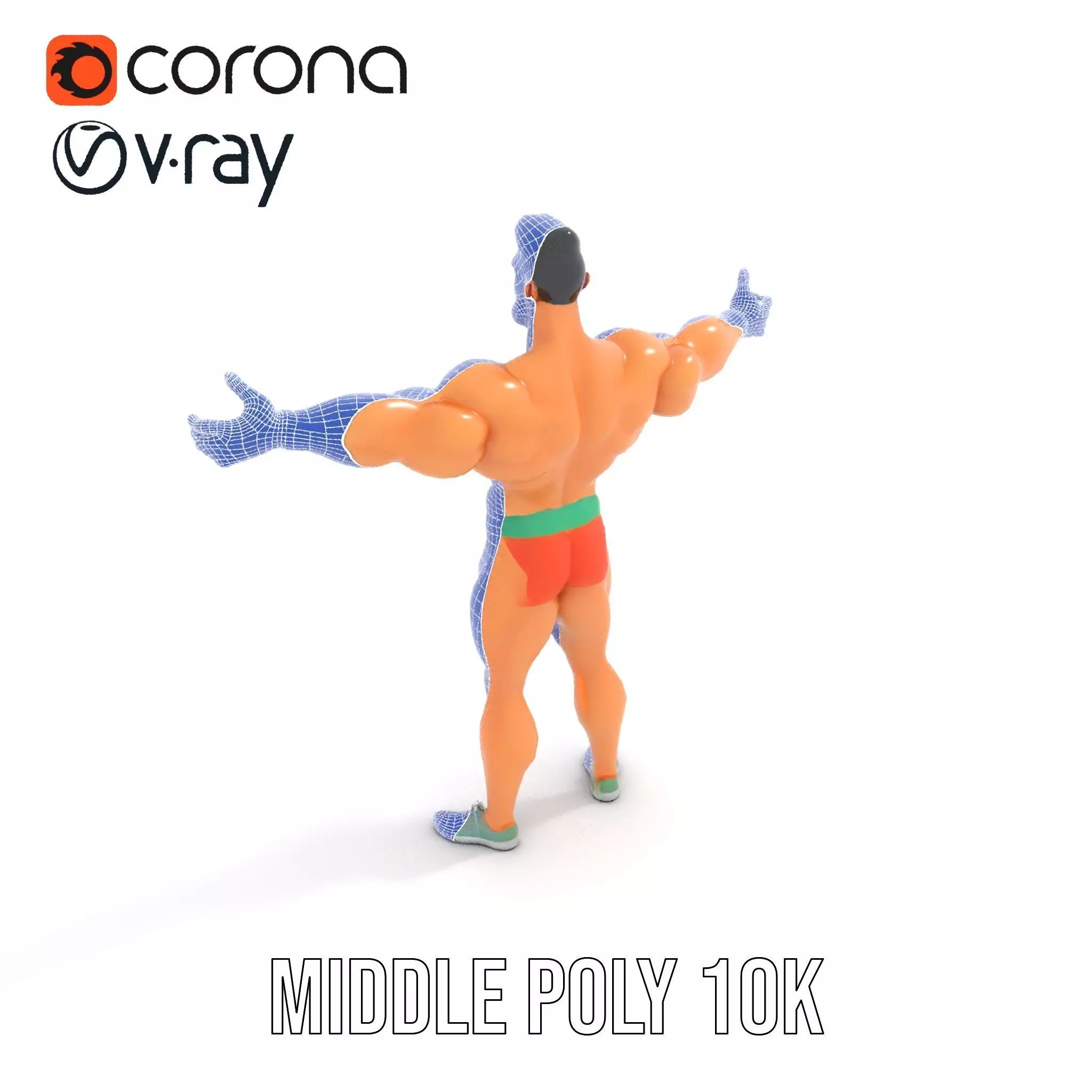Muscle Hero Character model pack Low-poly 3D model_22