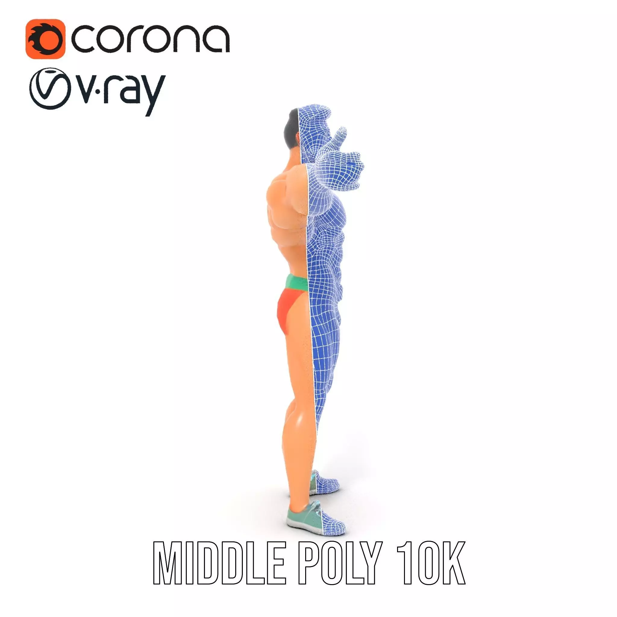 Muscle Hero Character model pack Low-poly 3D model_28