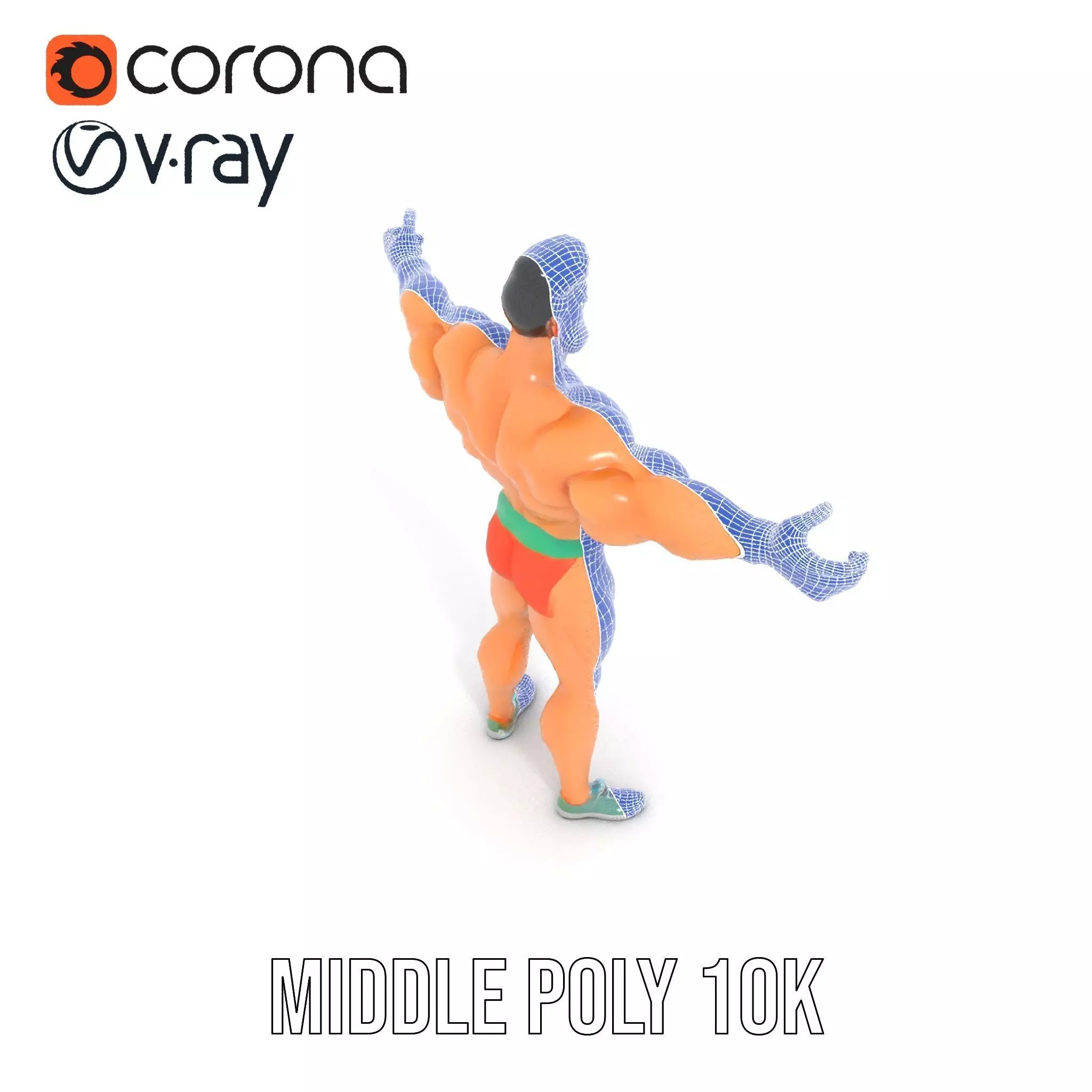 Muscle Hero Character model pack Low-poly 3D model_20