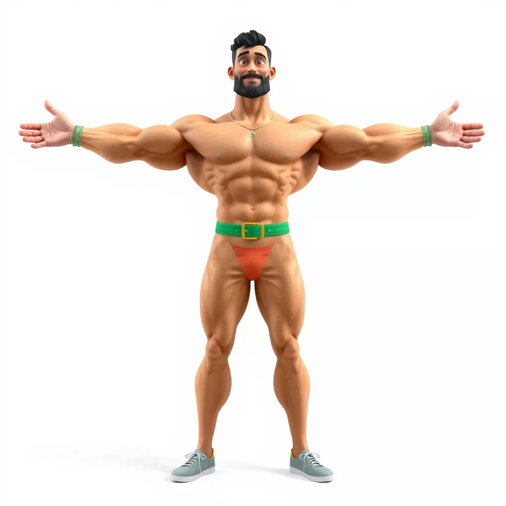 Muscle Hero Character model pack Low-poly 3D model_2