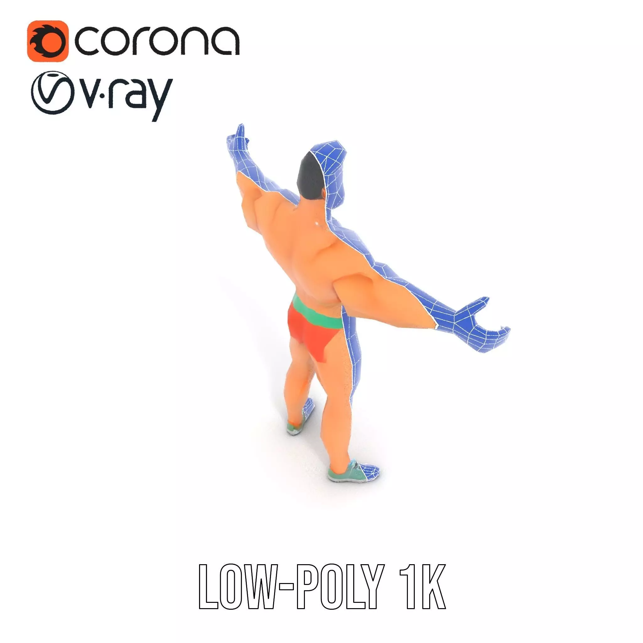 Muscle Hero Character model pack Low-poly 3D model_23