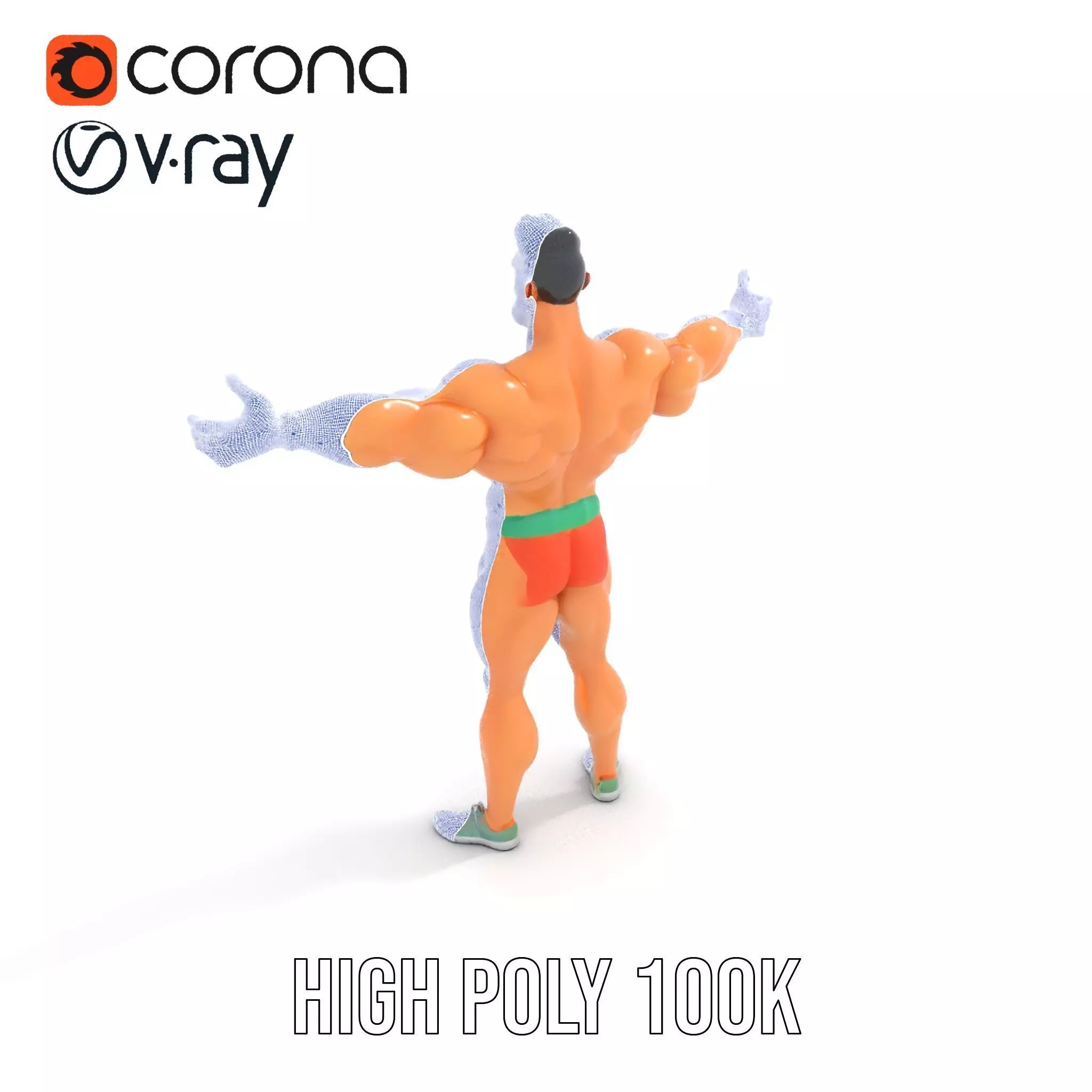 Muscle Hero Character model pack Low-poly 3D model_33