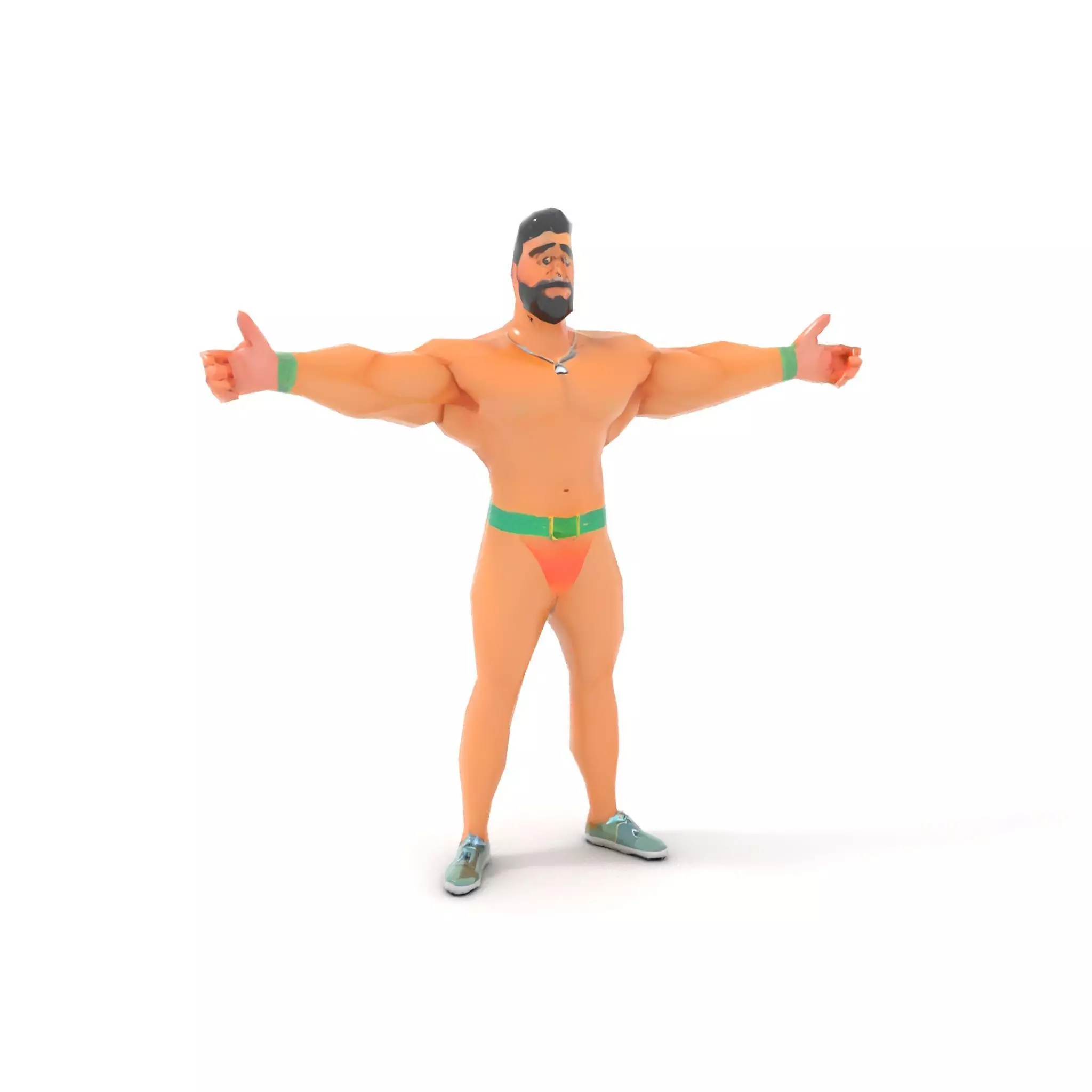 Muscle Hero Character model pack Low-poly 3D model_9