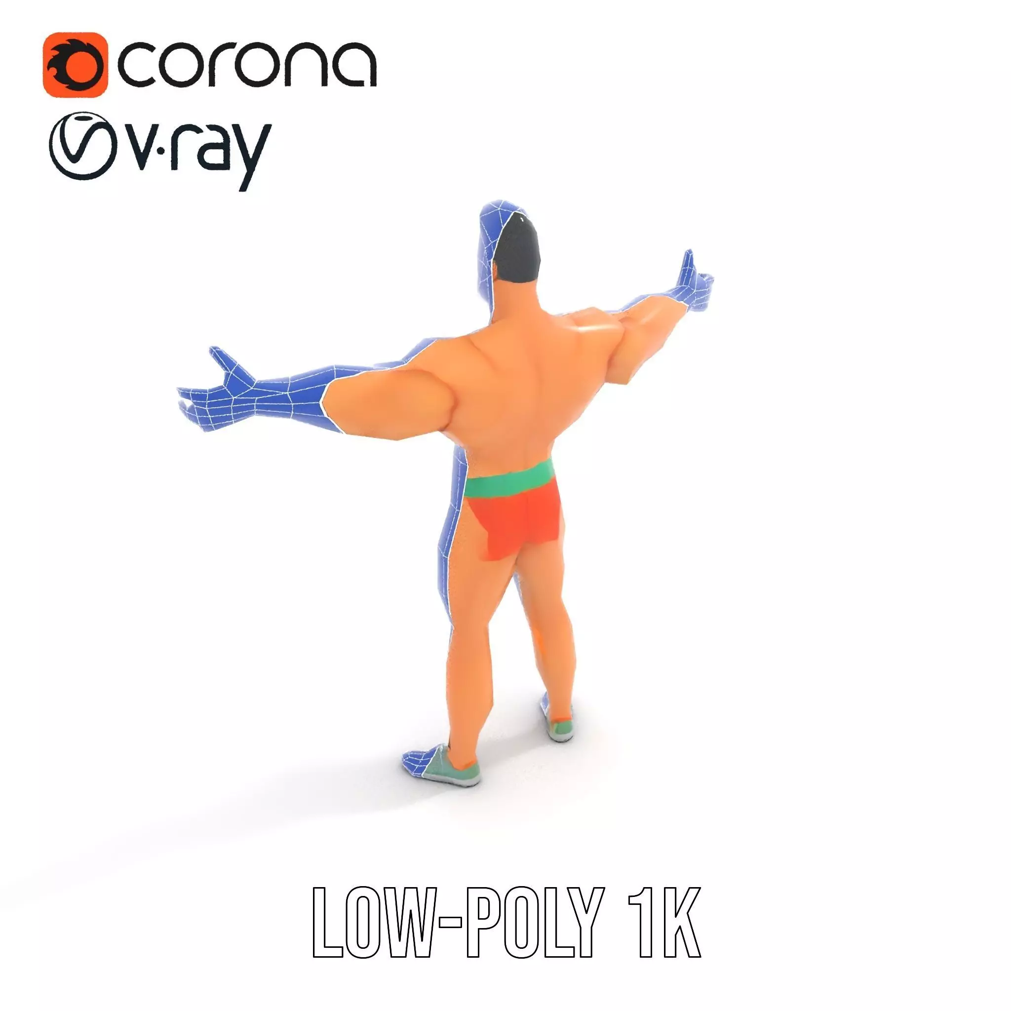 Muscle Hero Character model pack Low-poly 3D model_26