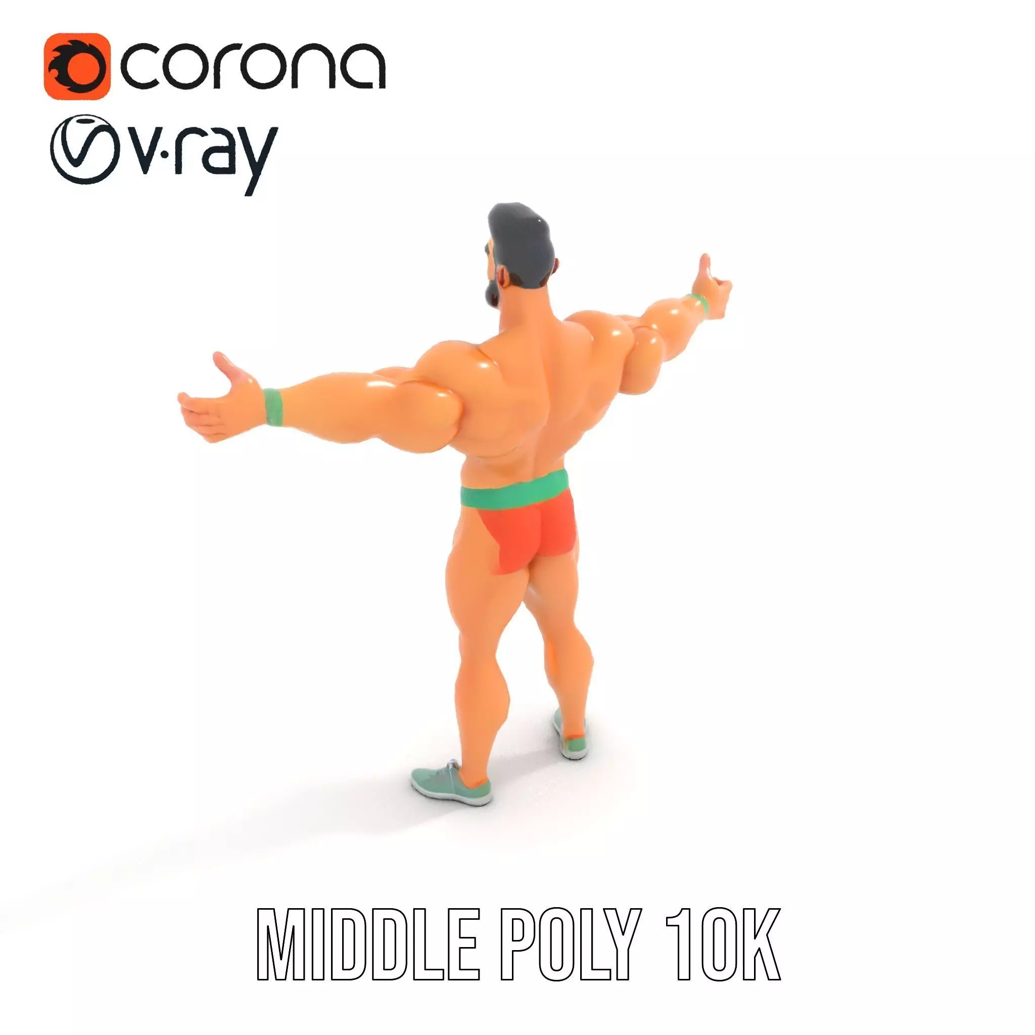 Muscle Hero Character model pack Low-poly 3D model_17