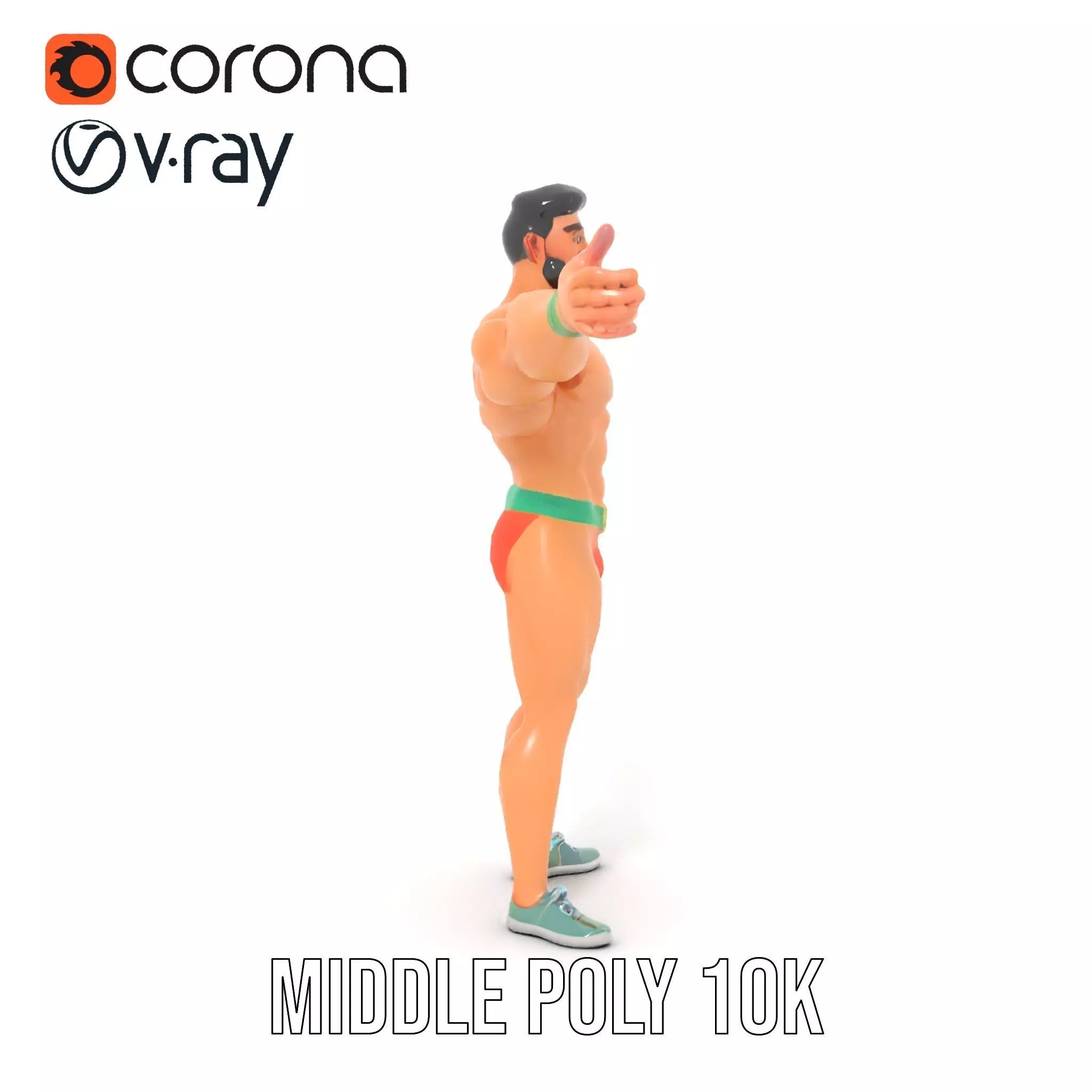 Muscle Hero Character model pack Low-poly 3D model_11