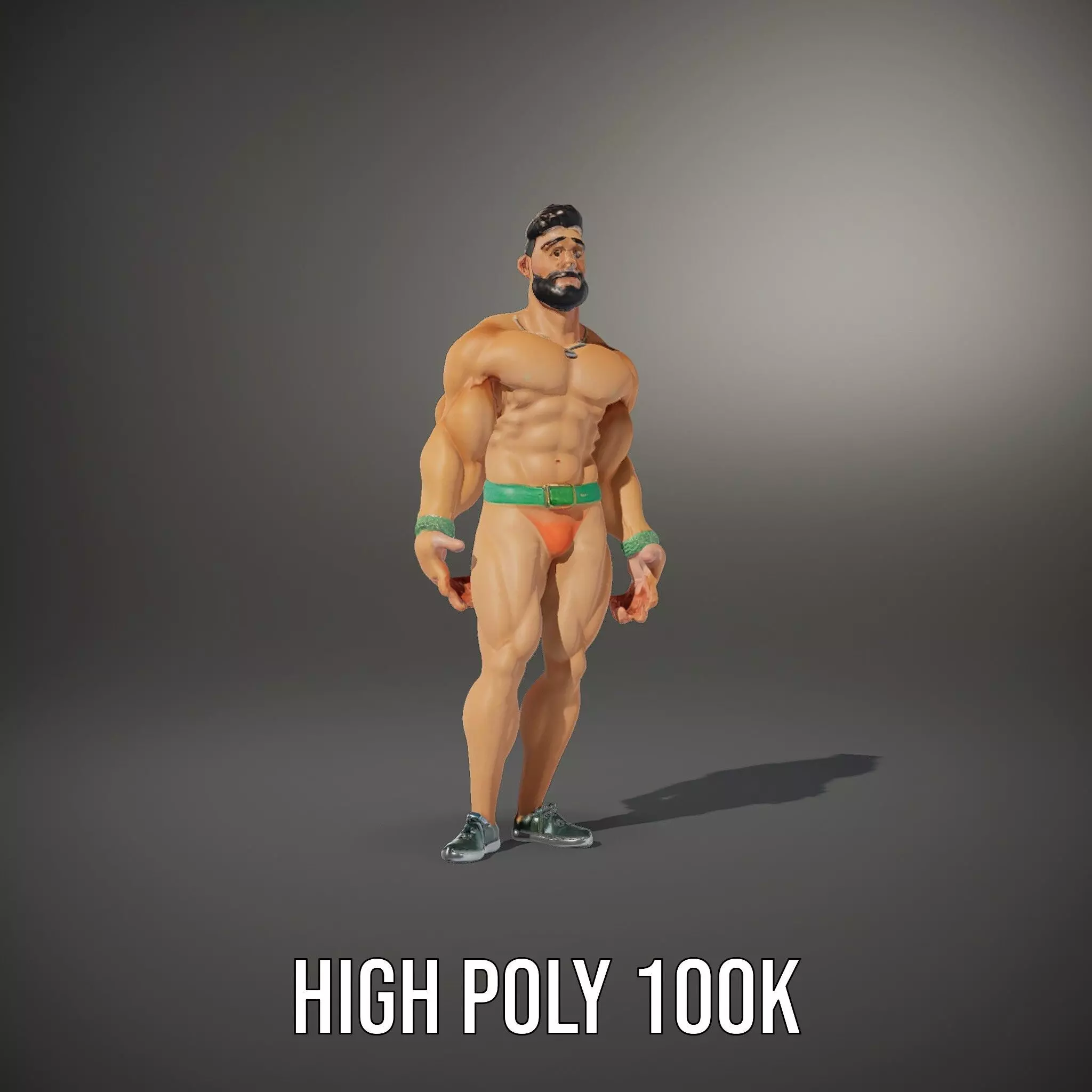 Muscle Hero Character model pack Low-poly 3D model_8