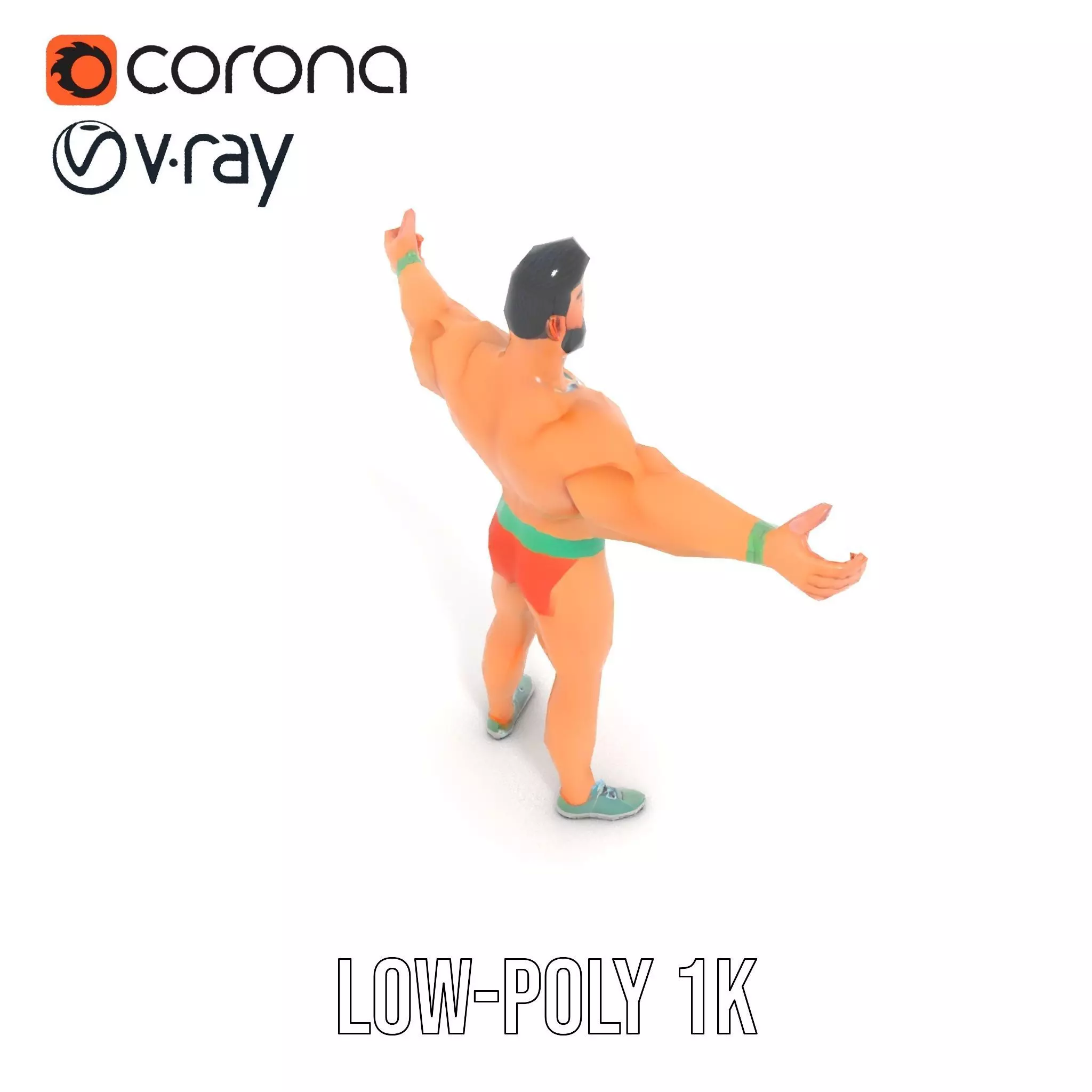 Muscle Hero Character model pack Low-poly 3D model_18