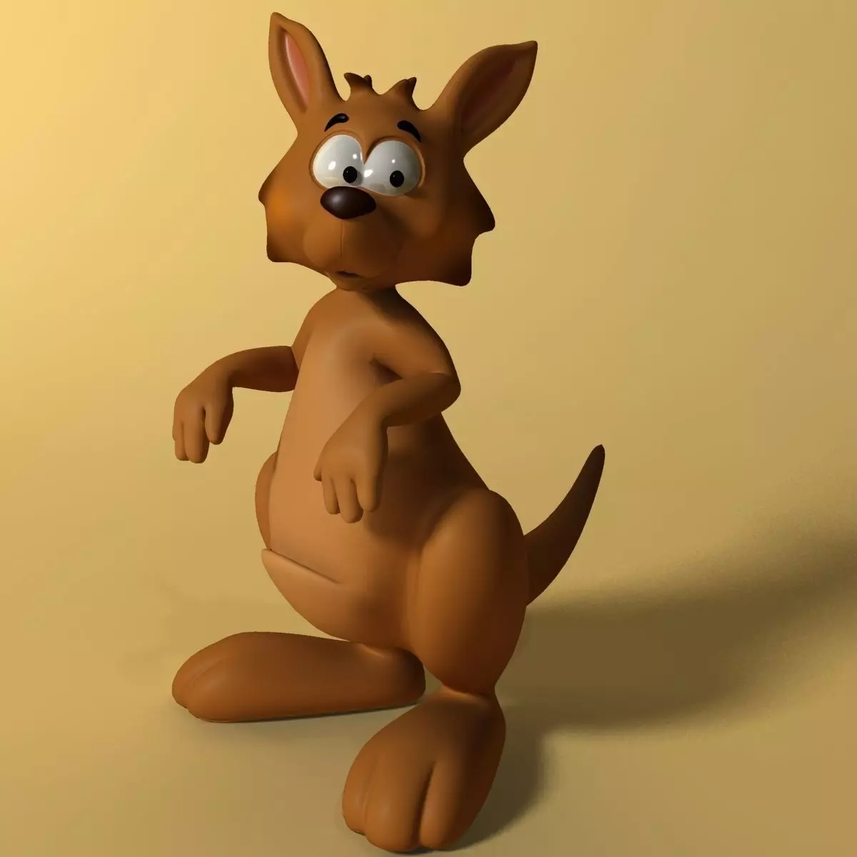 Cartoon kangaroo RIGGED and ANIMATED Low-poly 3D model_0