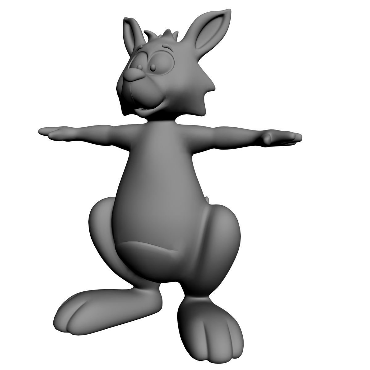 Cartoon kangaroo RIGGED and ANIMATED Low-poly 3D model_9