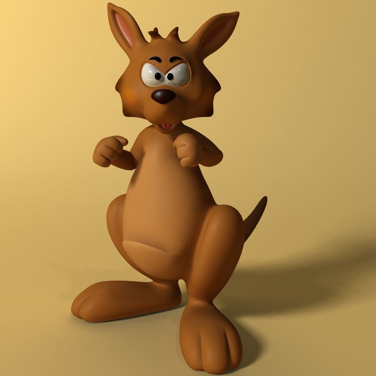 Cartoon kangaroo RIGGED and ANIMATED Low-poly 3D model_1