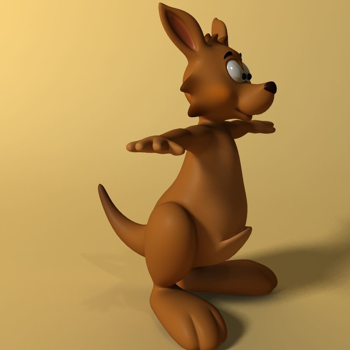 Cartoon kangaroo RIGGED and ANIMATED Low-poly 3D model_4