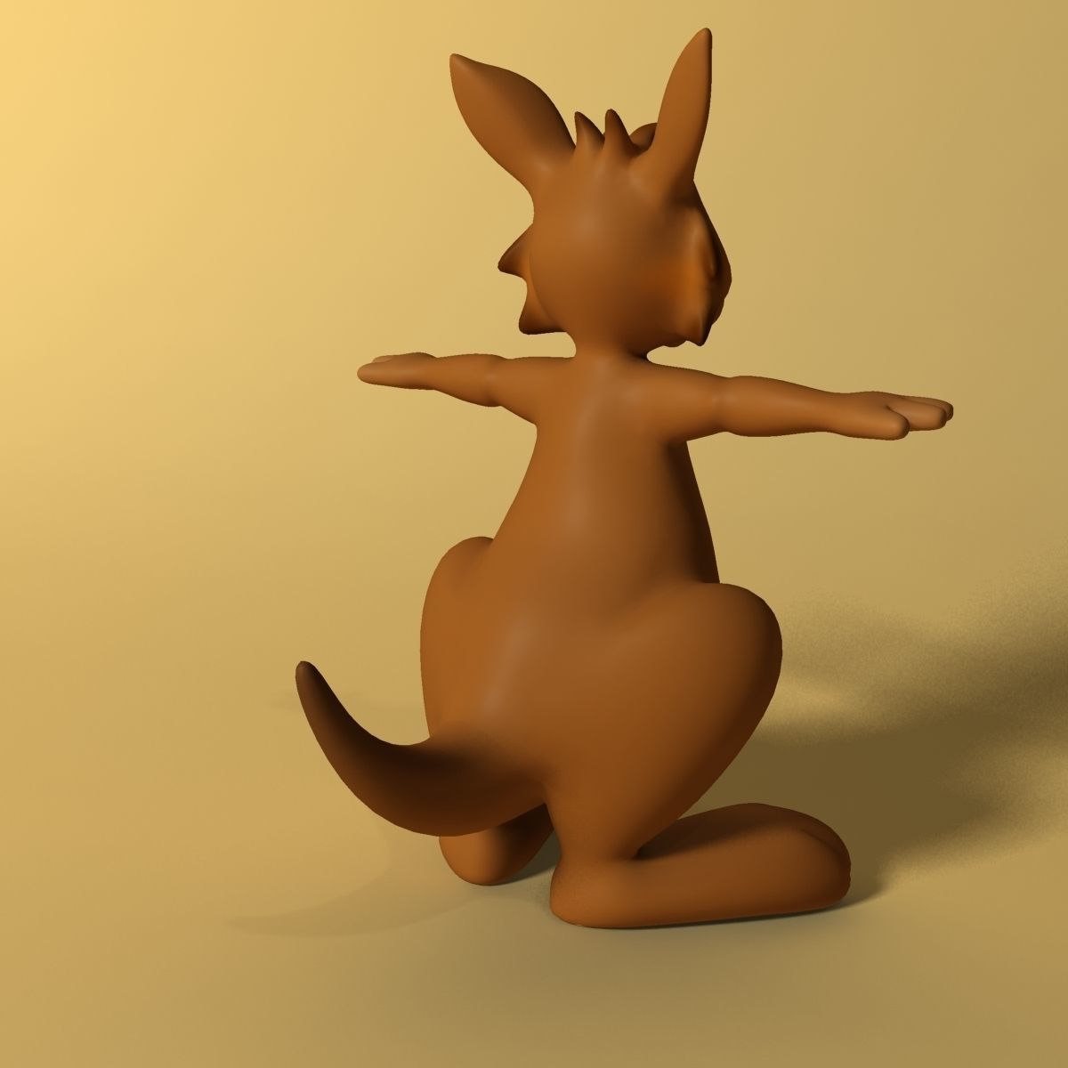 Cartoon kangaroo RIGGED and ANIMATED Low-poly 3D model_5