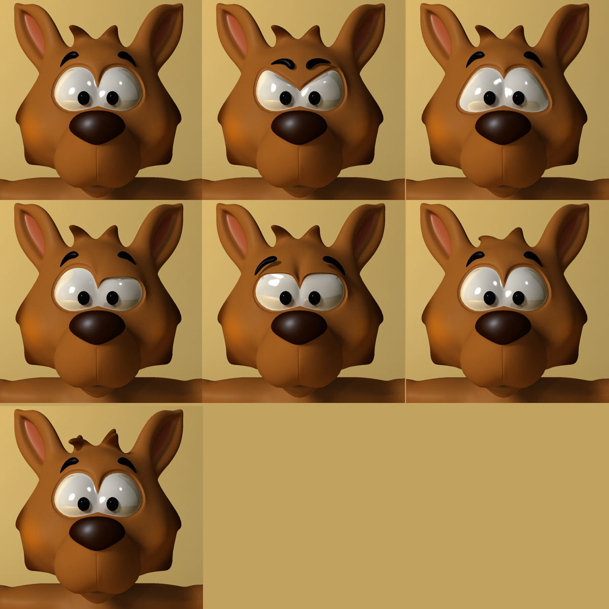 Cartoon kangaroo RIGGED and ANIMATED Low-poly 3D model_6