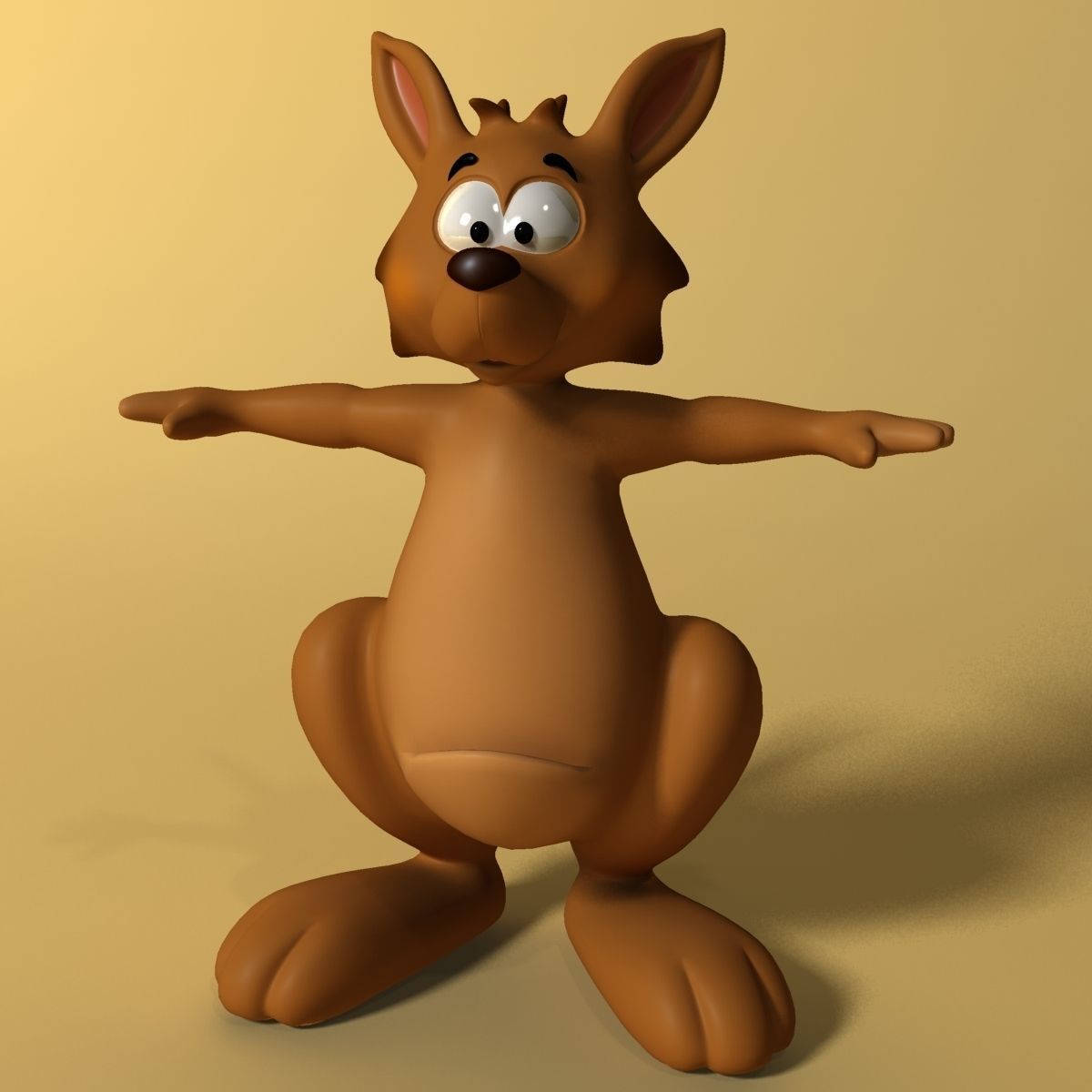 Cartoon kangaroo RIGGED and ANIMATED Low-poly 3D model_2