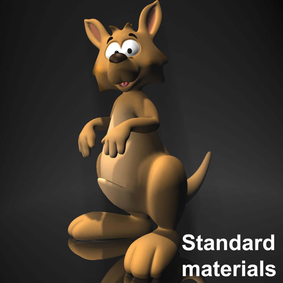 Cartoon kangaroo RIGGED and ANIMATED Low-poly 3D model_7