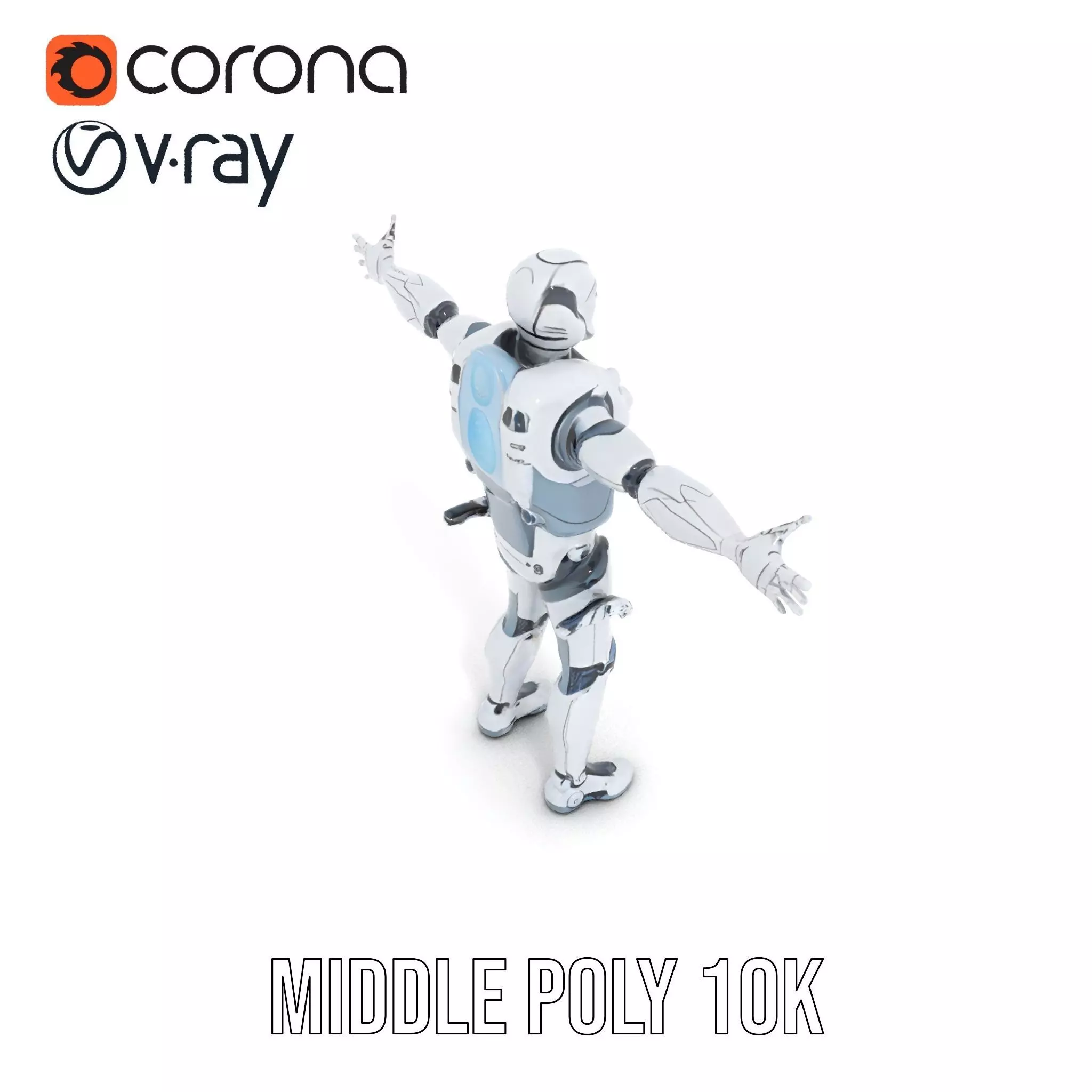 Sleek Robot model pack Low-poly 3D model_5