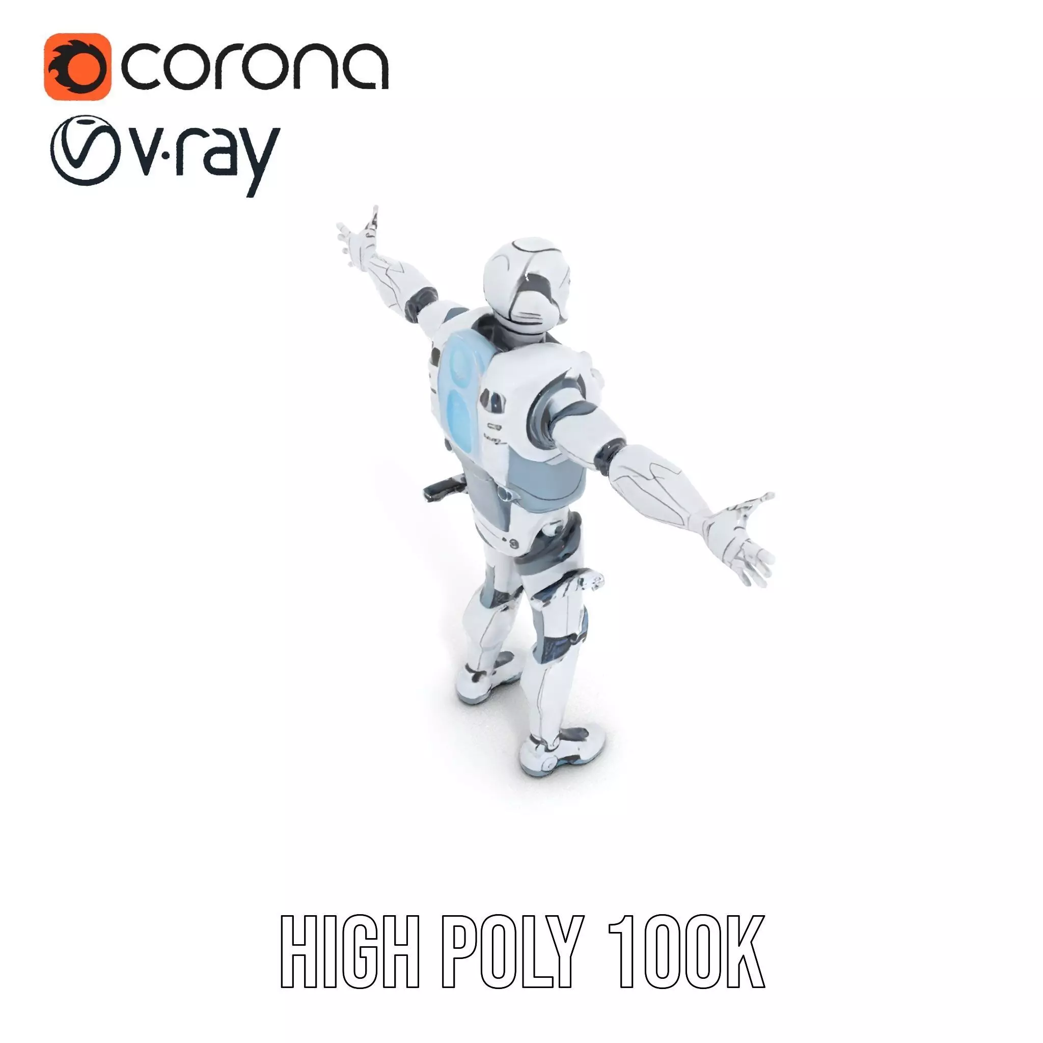 Sleek Robot model pack Low-poly 3D model_16
