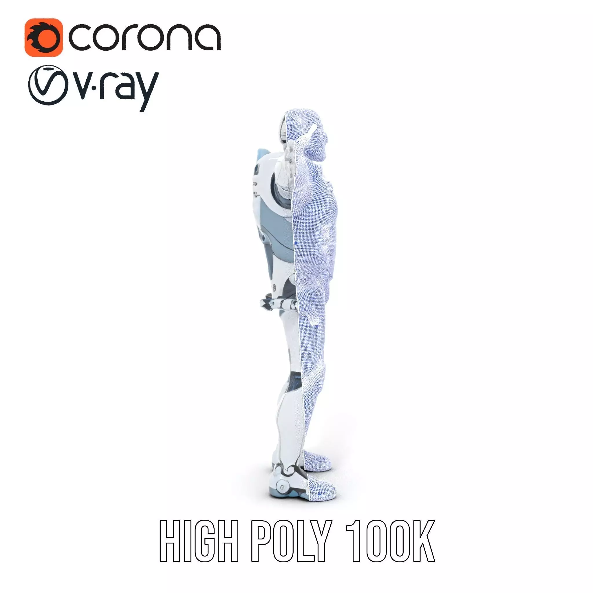 Sleek Robot model pack Low-poly 3D model_32
