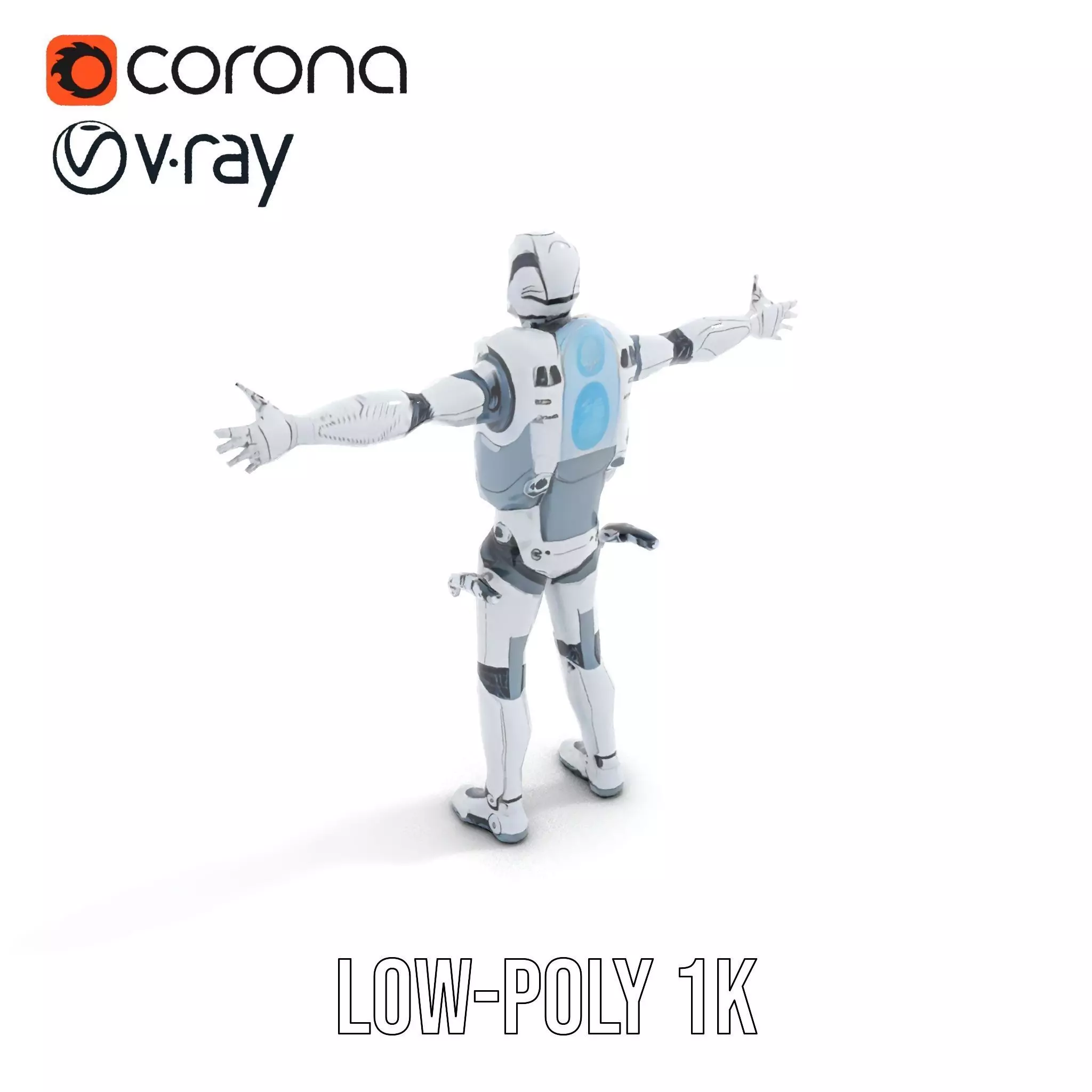 Sleek Robot model pack Low-poly 3D model_7