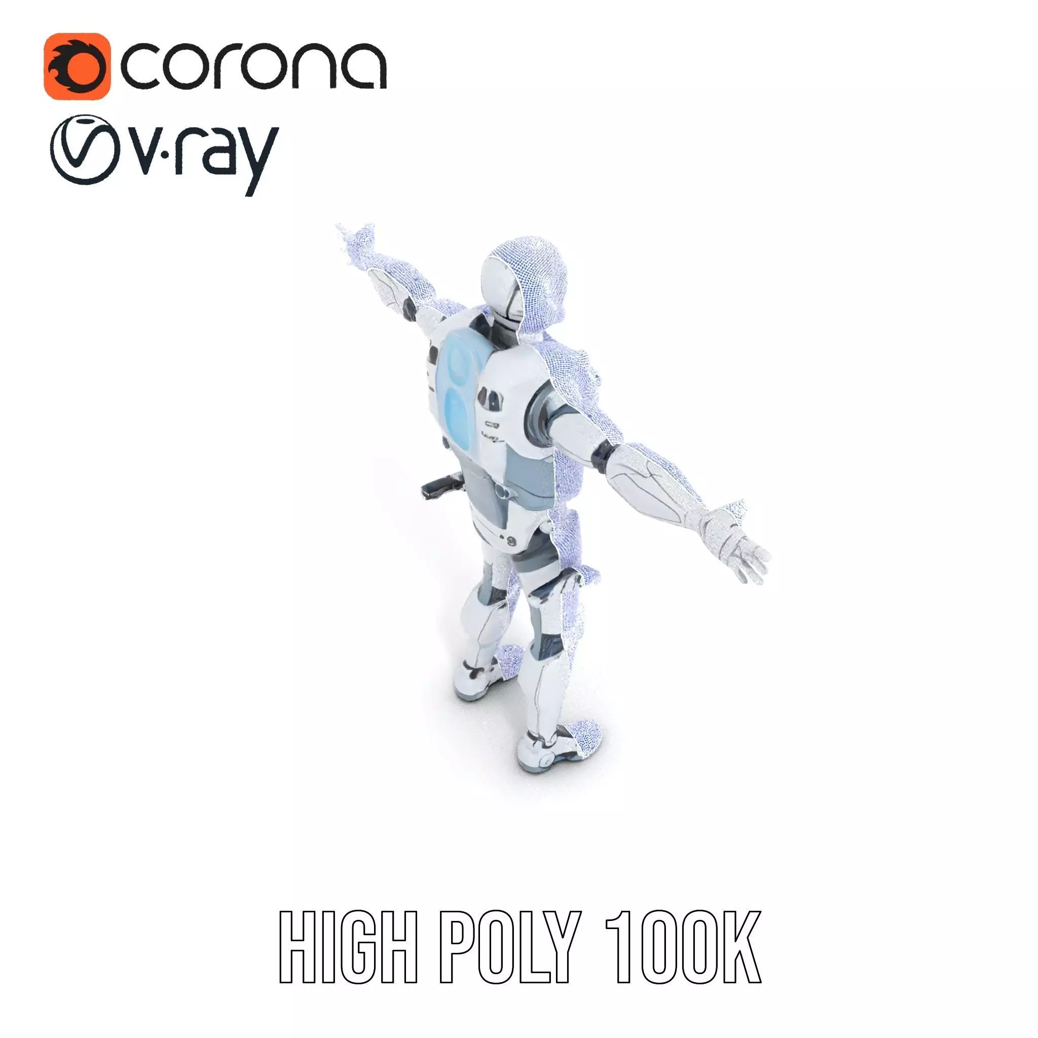 Sleek Robot model pack Low-poly 3D model_33