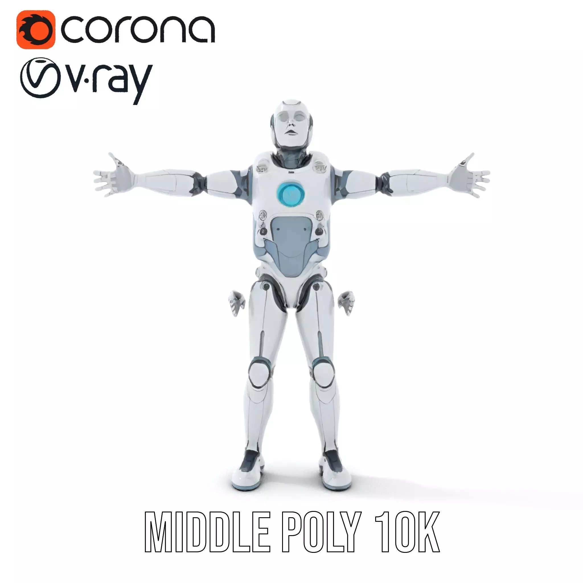 Sleek Robot model pack Low-poly 3D model_6