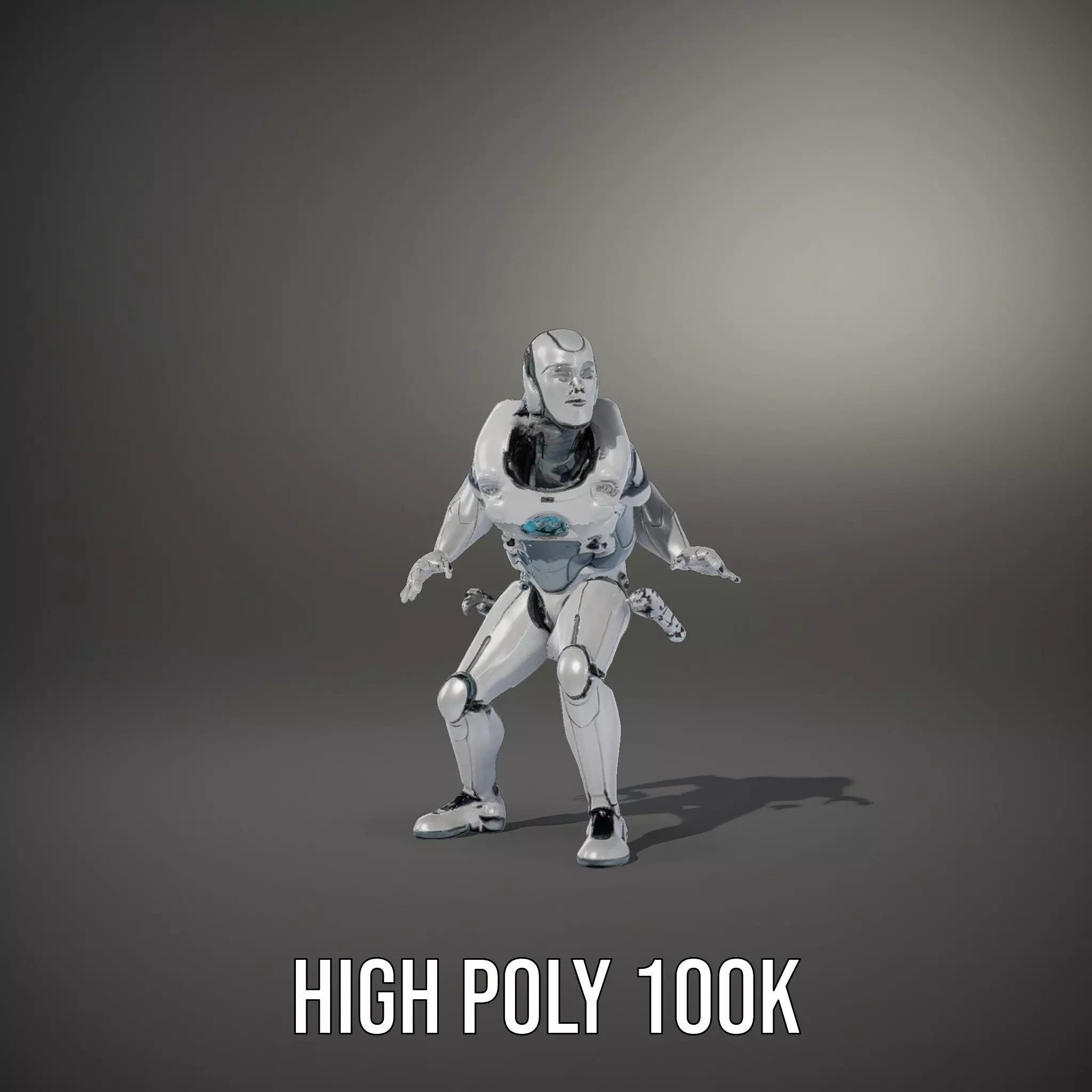 Sleek Robot model pack Low-poly 3D model_8