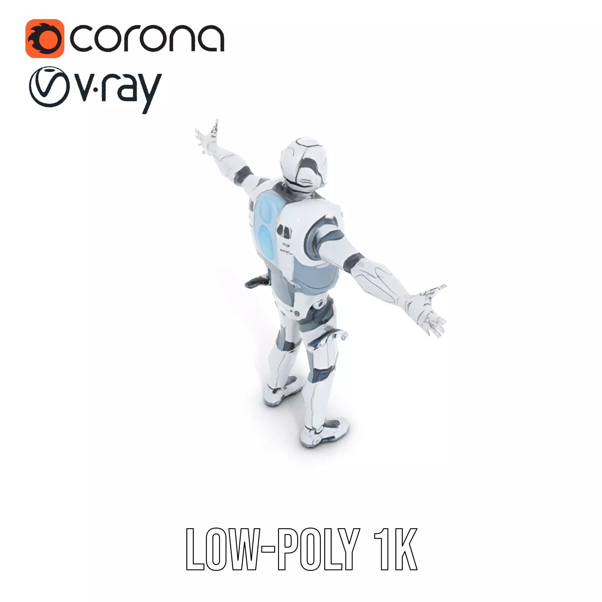 Sleek Robot model pack Low-poly 3D model_20