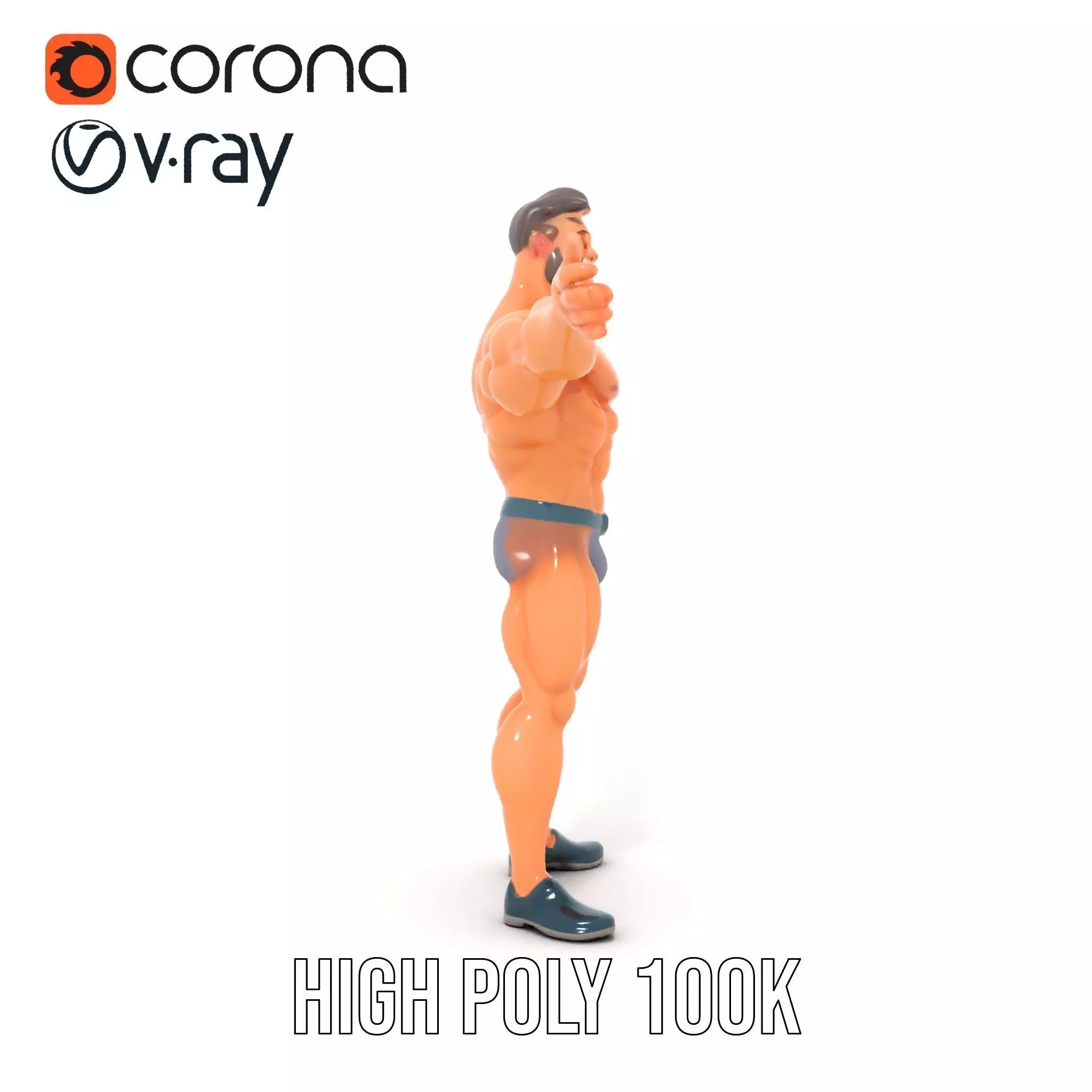 Muscular Hero Character model pack Low-poly 3D model_28