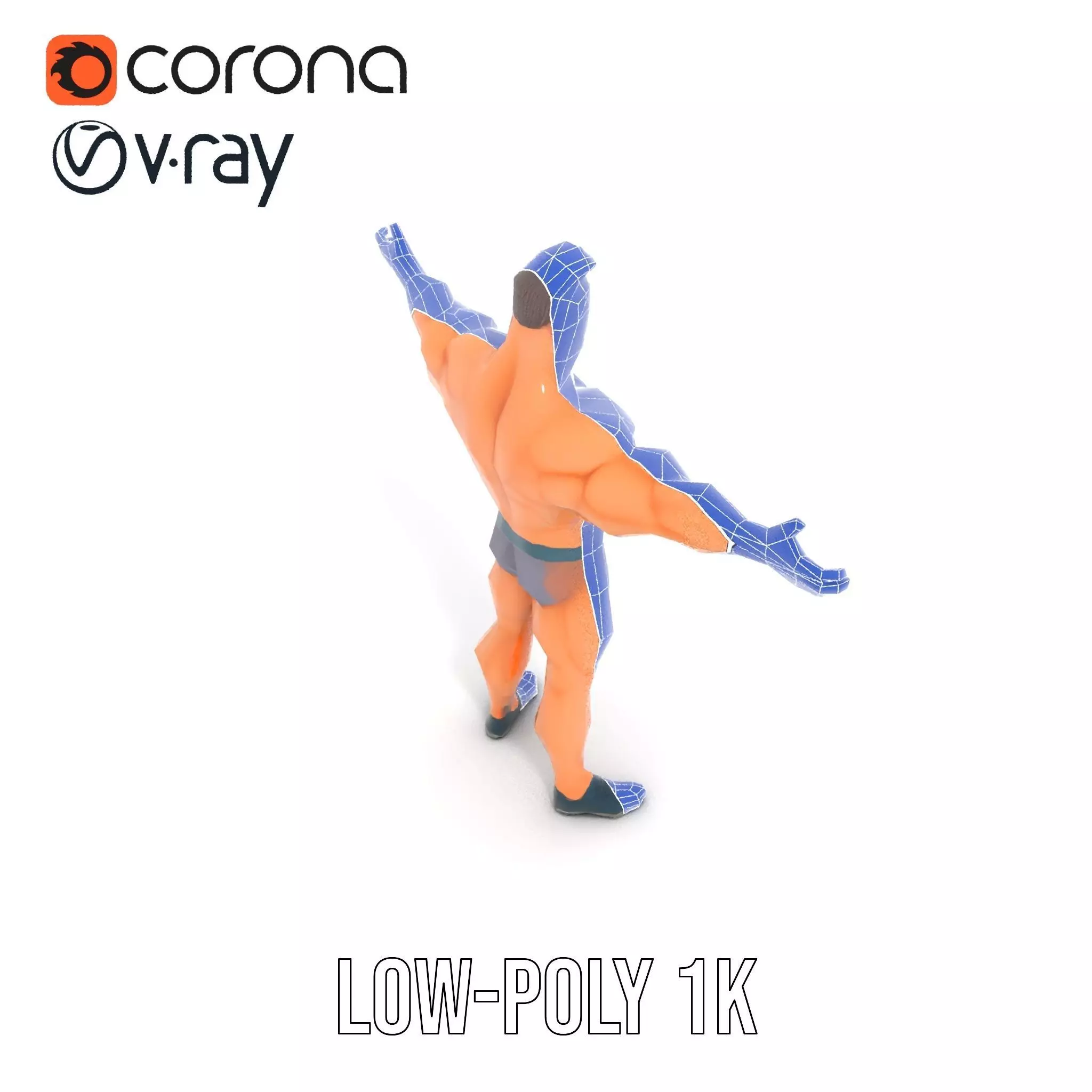 Muscular Hero Character model pack Low-poly 3D model_19