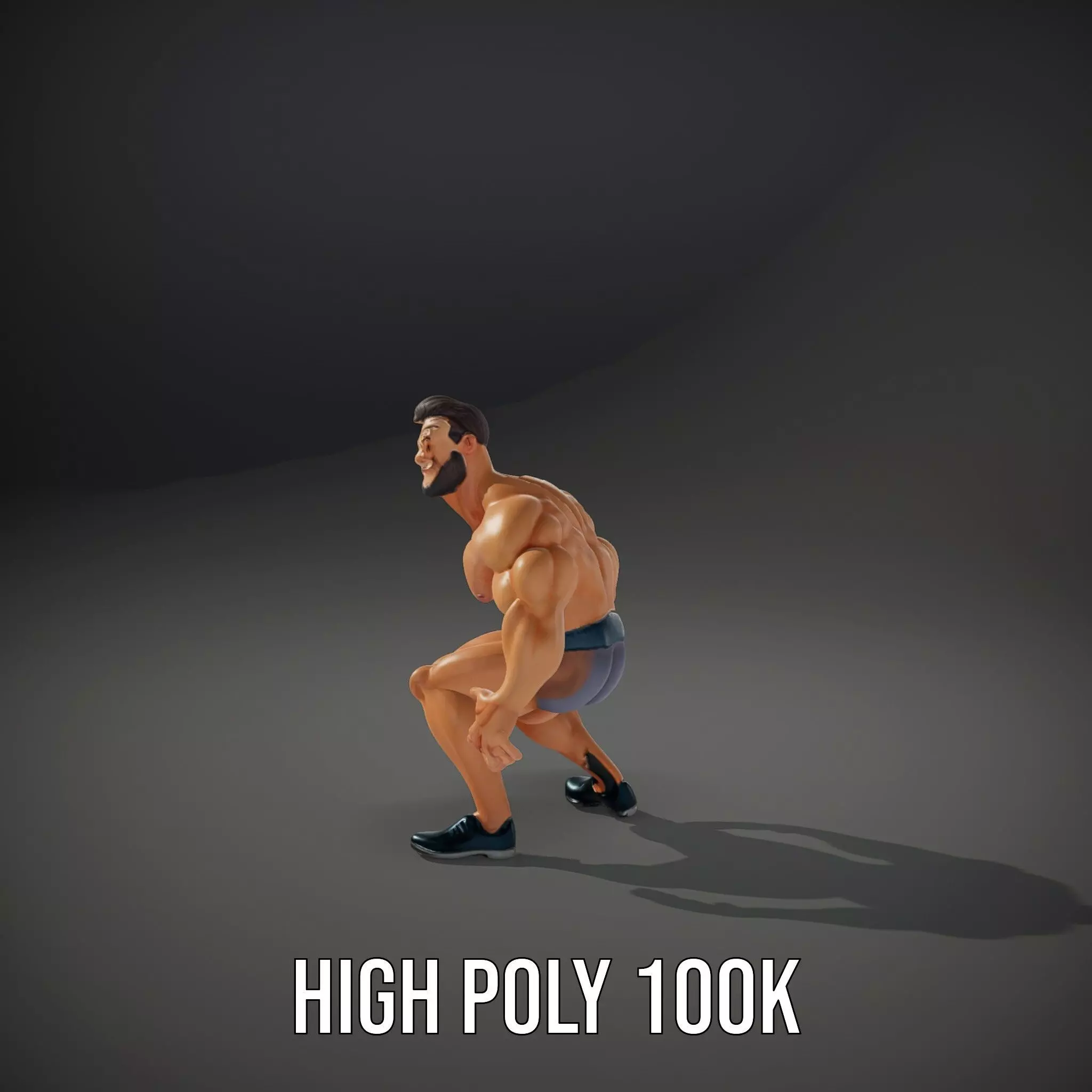 Muscular Hero Character model pack Low-poly 3D model_10