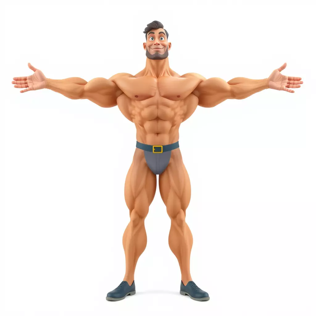 Muscular Hero Character model pack Low-poly 3D model_2