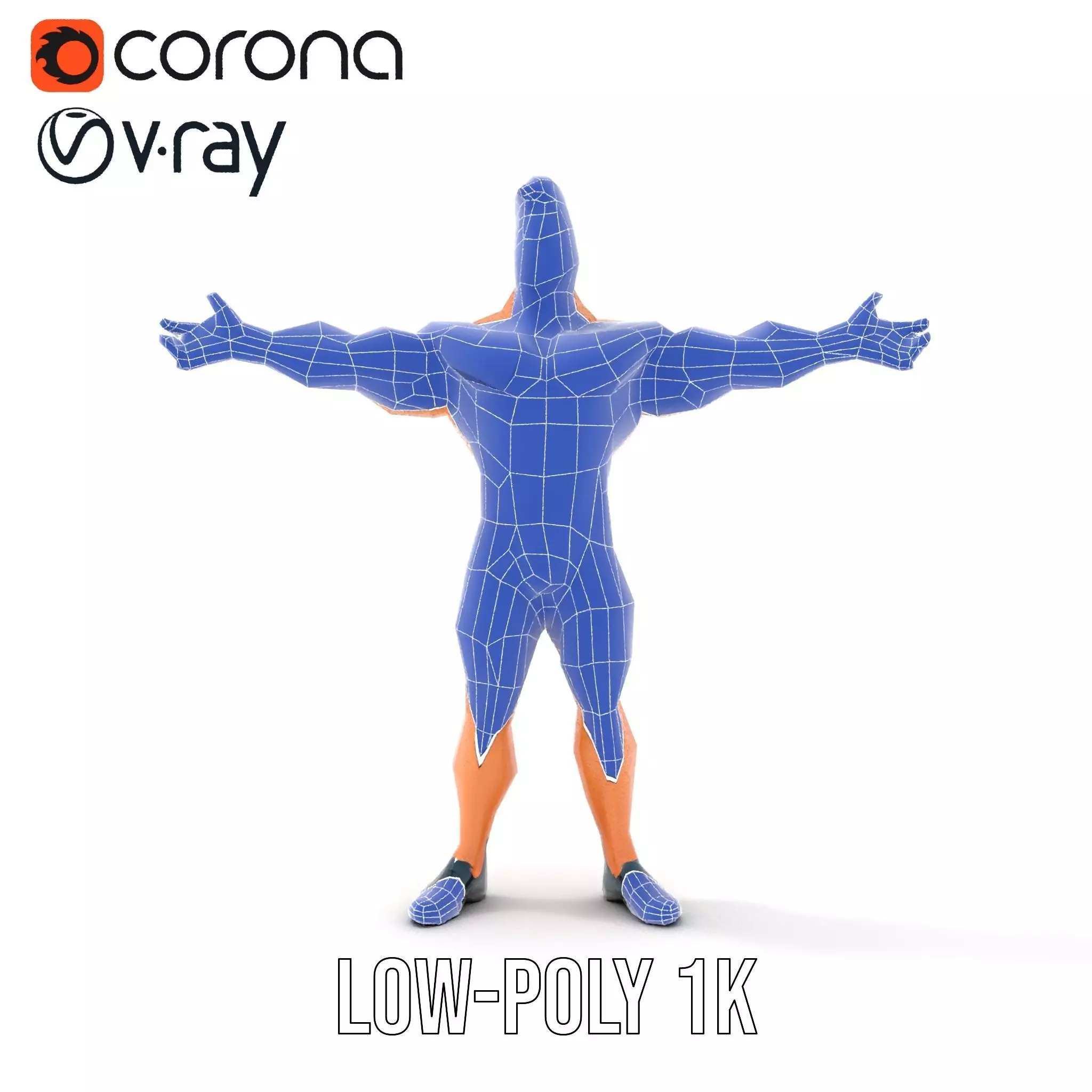 Muscular Hero Character model pack Low-poly 3D model_24