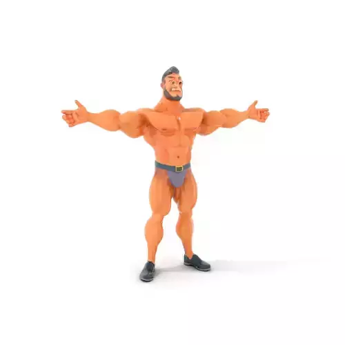 Muscular Hero Character model pack Low-poly 3D model