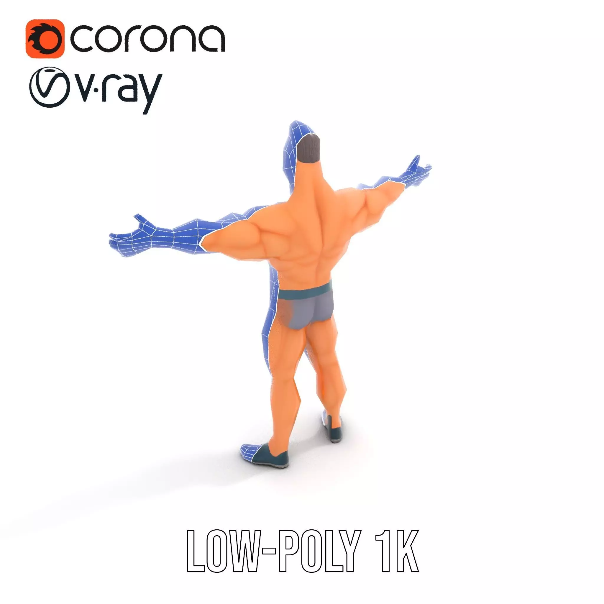 Muscular Hero Character model pack Low-poly 3D model_12