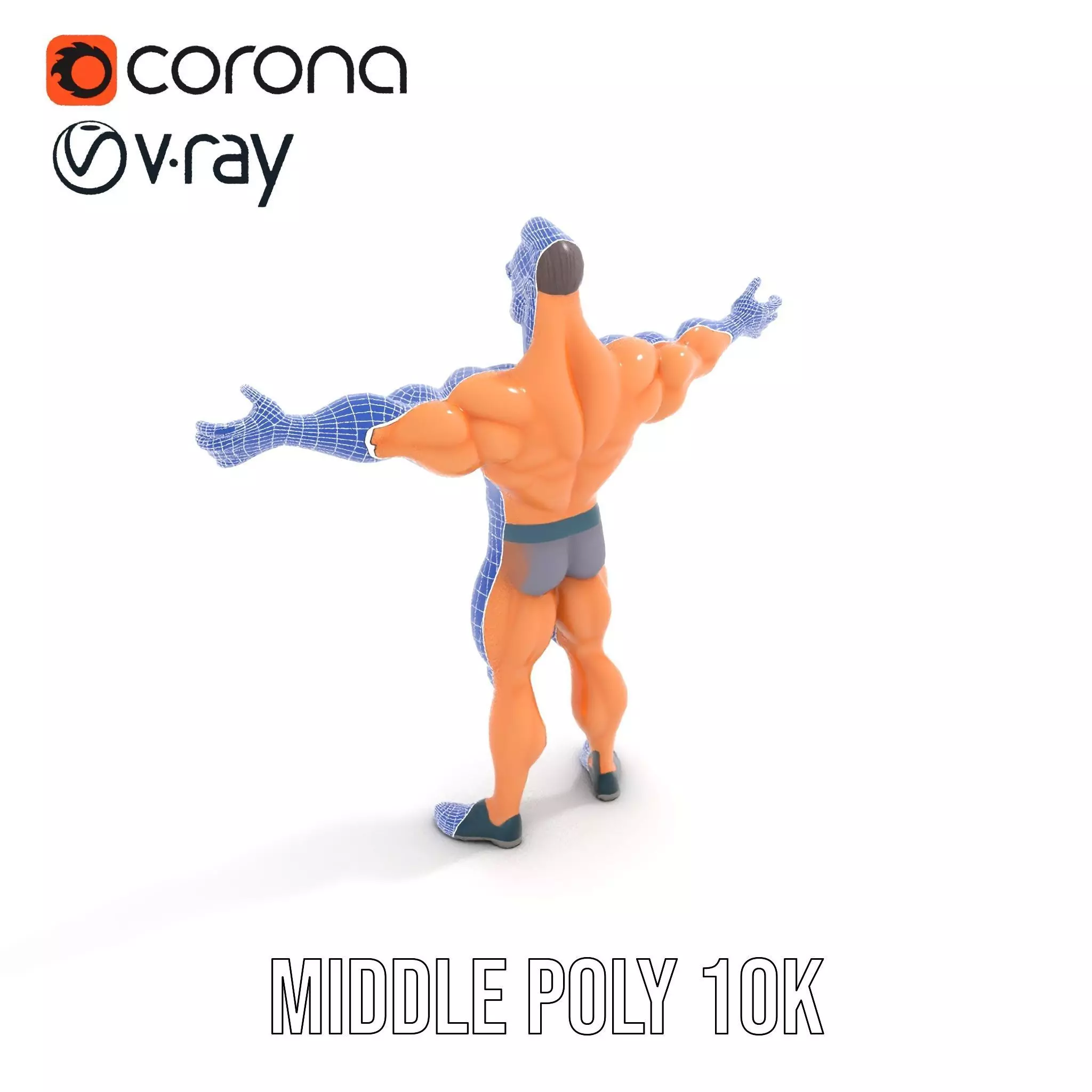 Muscular Hero Character model pack Low-poly 3D model_13