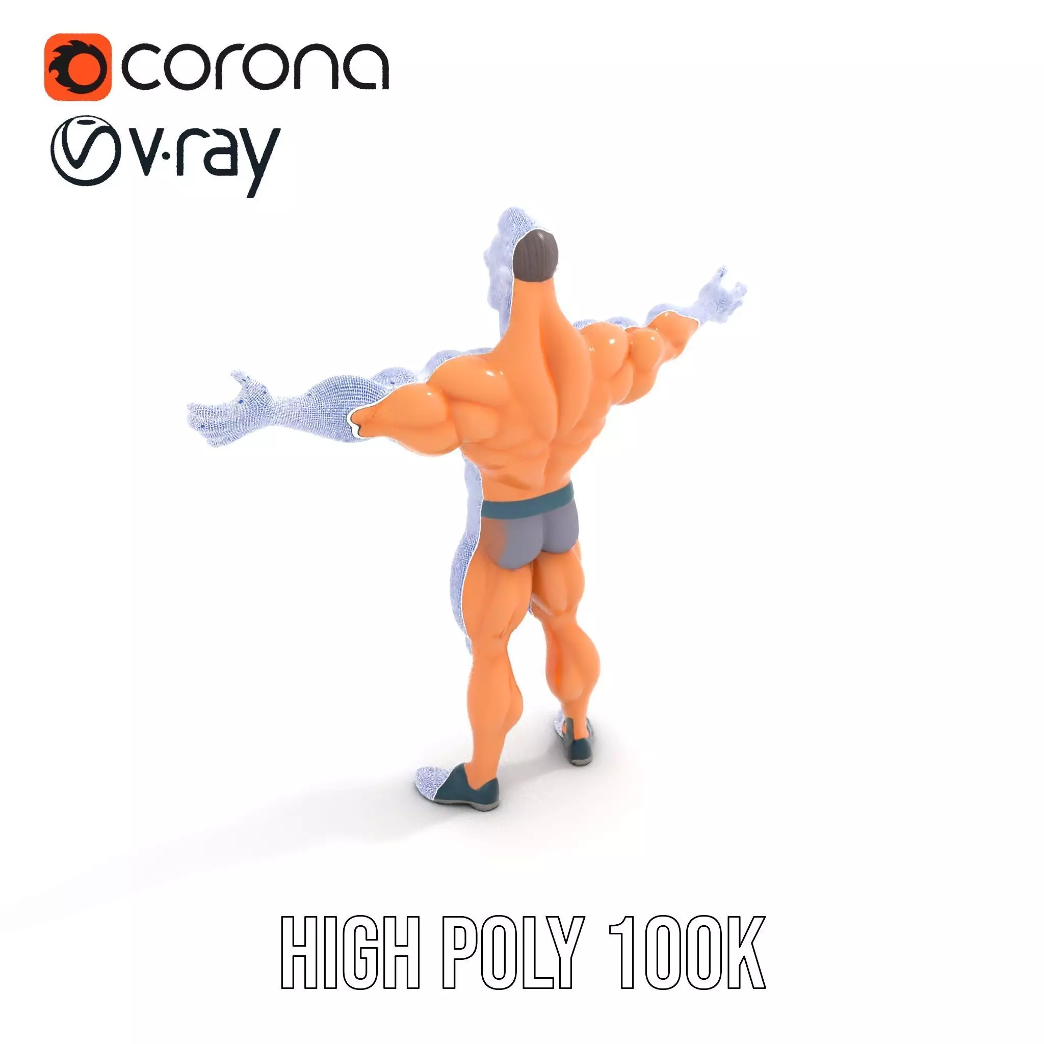 Muscular Hero Character model pack Low-poly 3D model_32